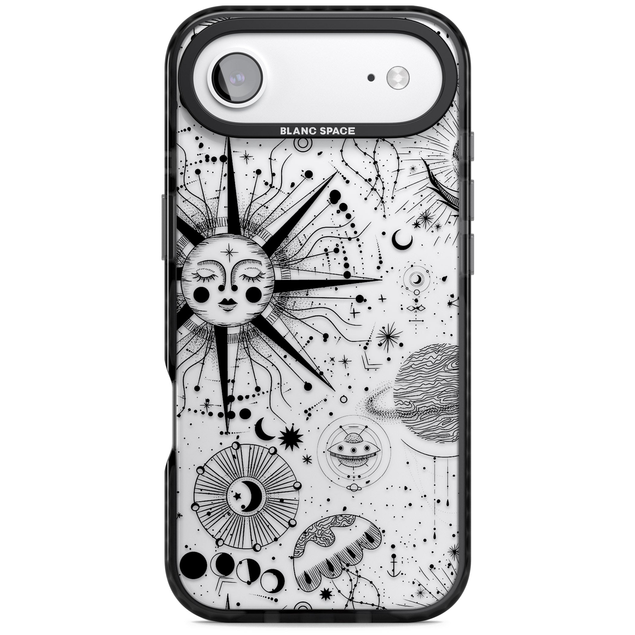 Cosmic Sun Zodiac iPhone 17 Air Impact Black Phone Case