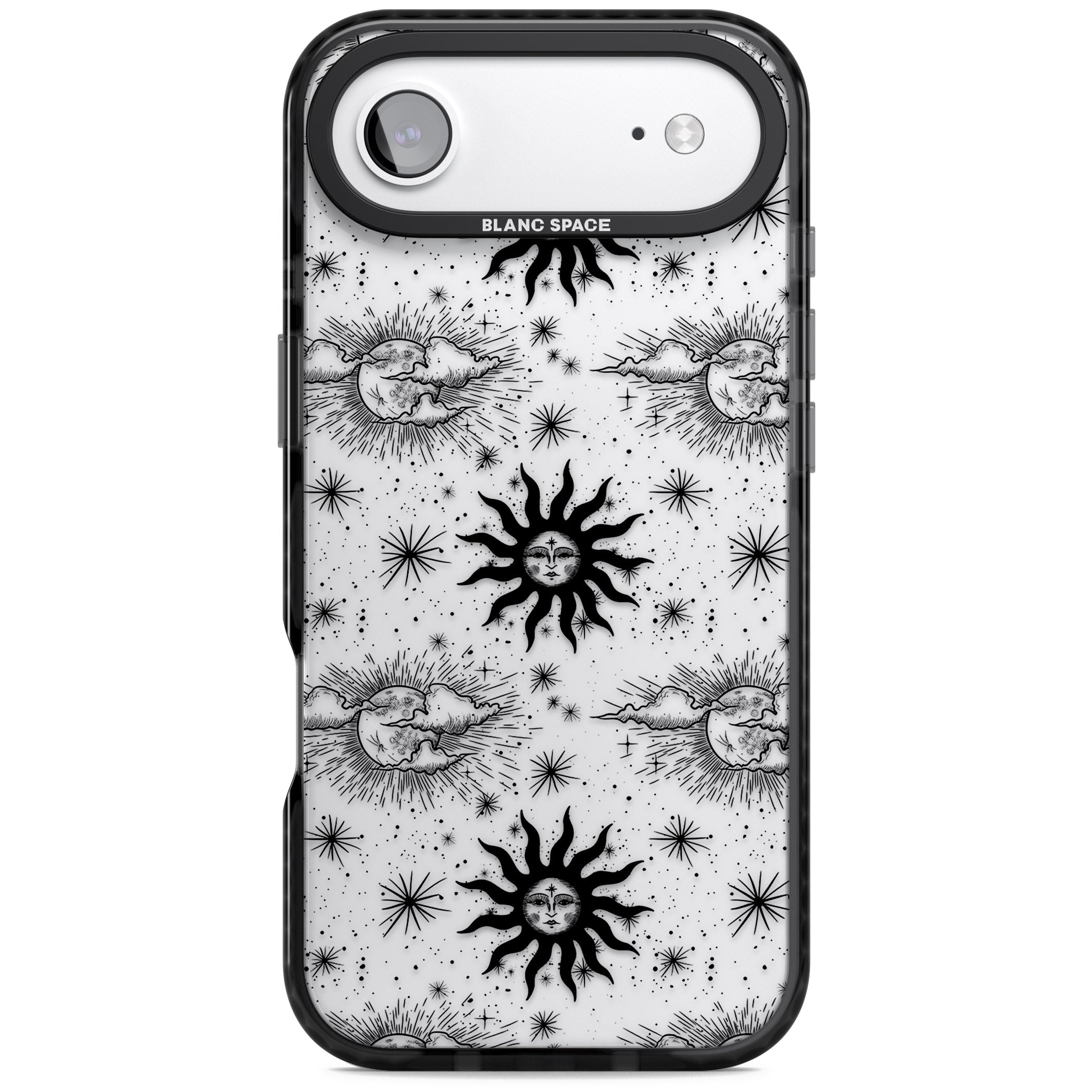 Vintage Sun & Moon iPhone 17 Air Impact Black Phone Case