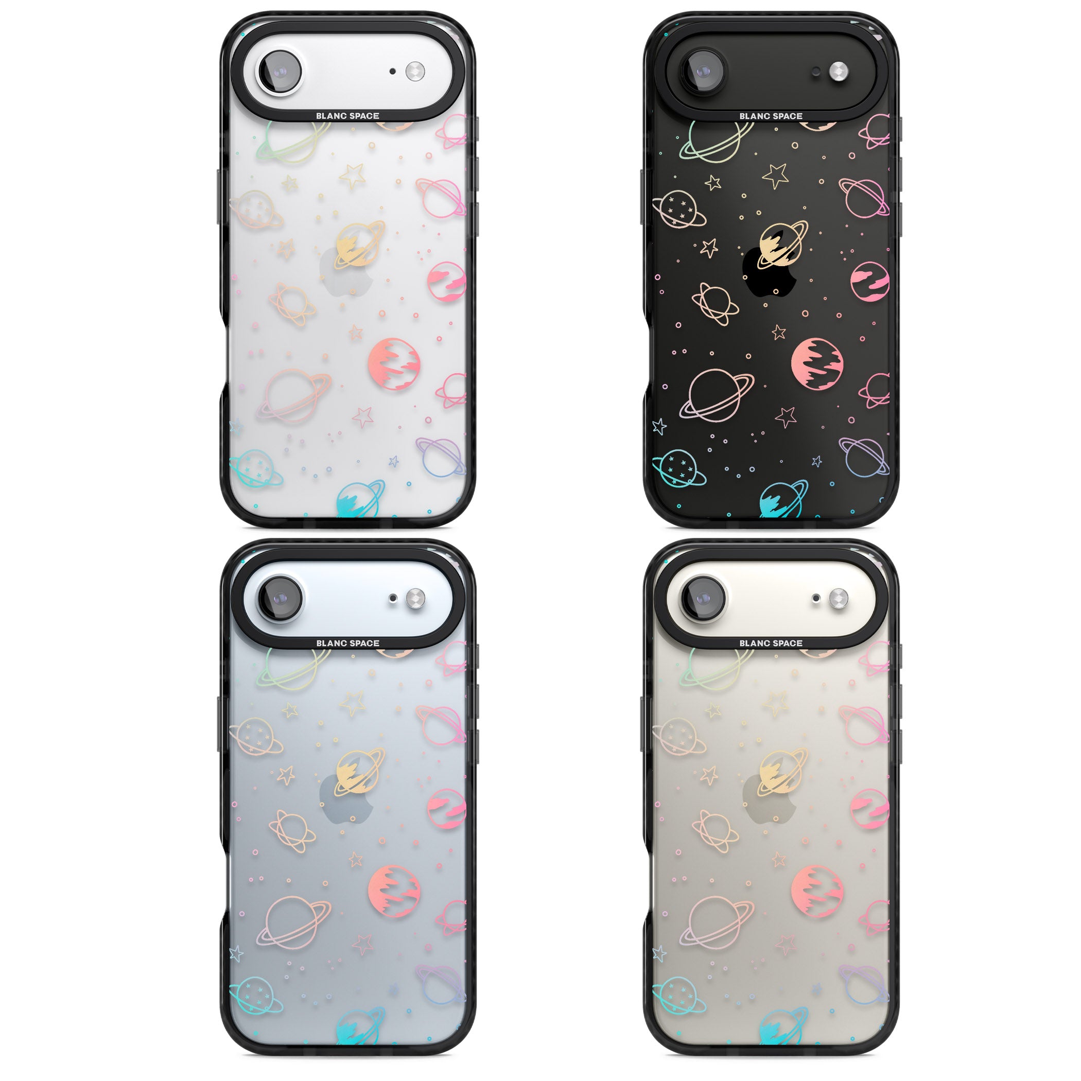 Pastel Space Universe iPhone 17 Air Impact Black Phone Case APT Impact Protection
