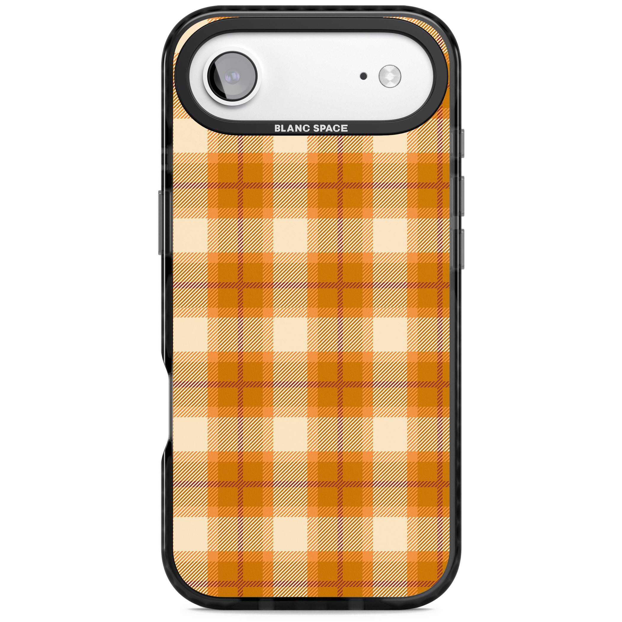 Pumpkin Plaid iPhone 17 Air Impact Black Phone Case