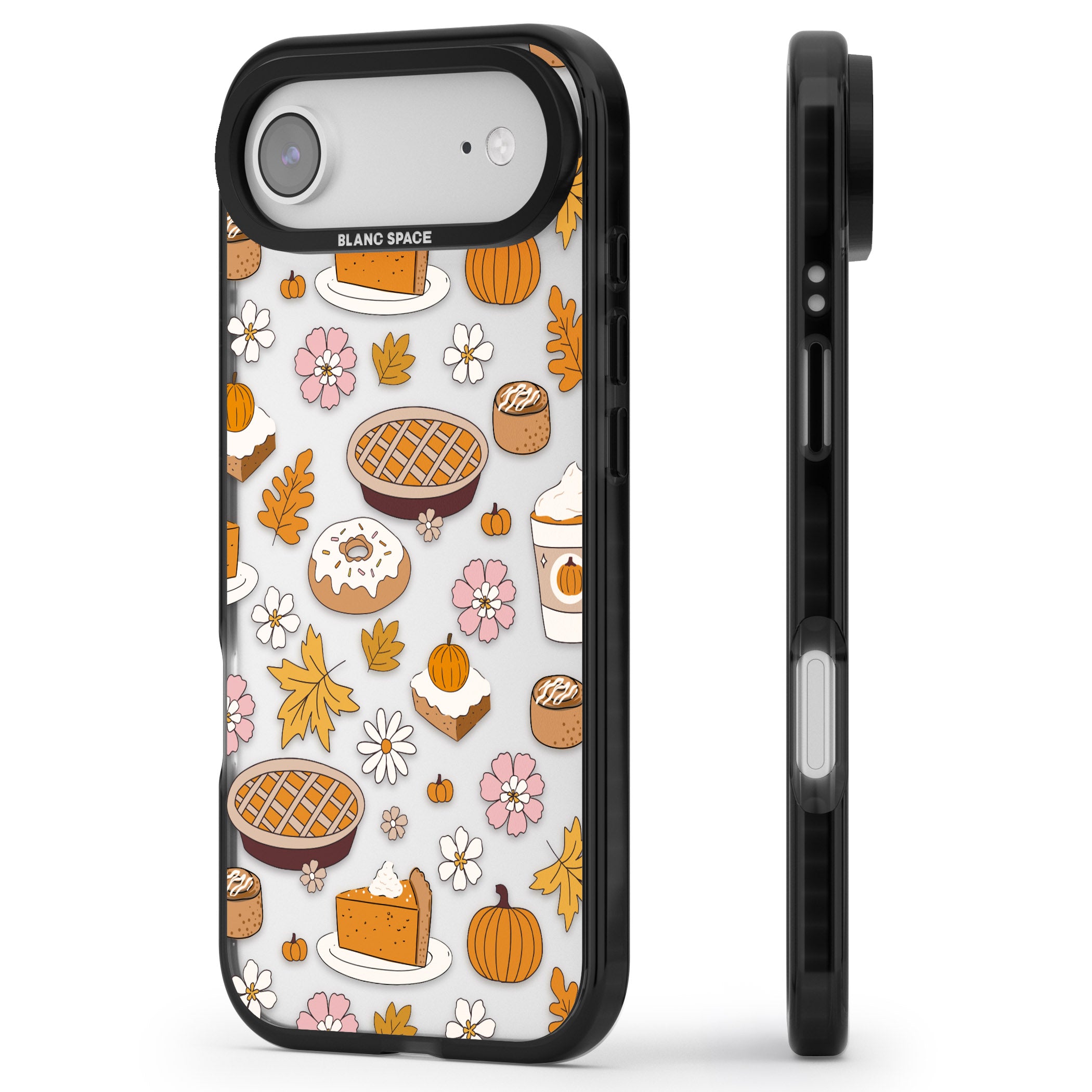 Pumpkin Pie Autumn Treats iPhone 17 Air Impact Black Phone Case Side Profile