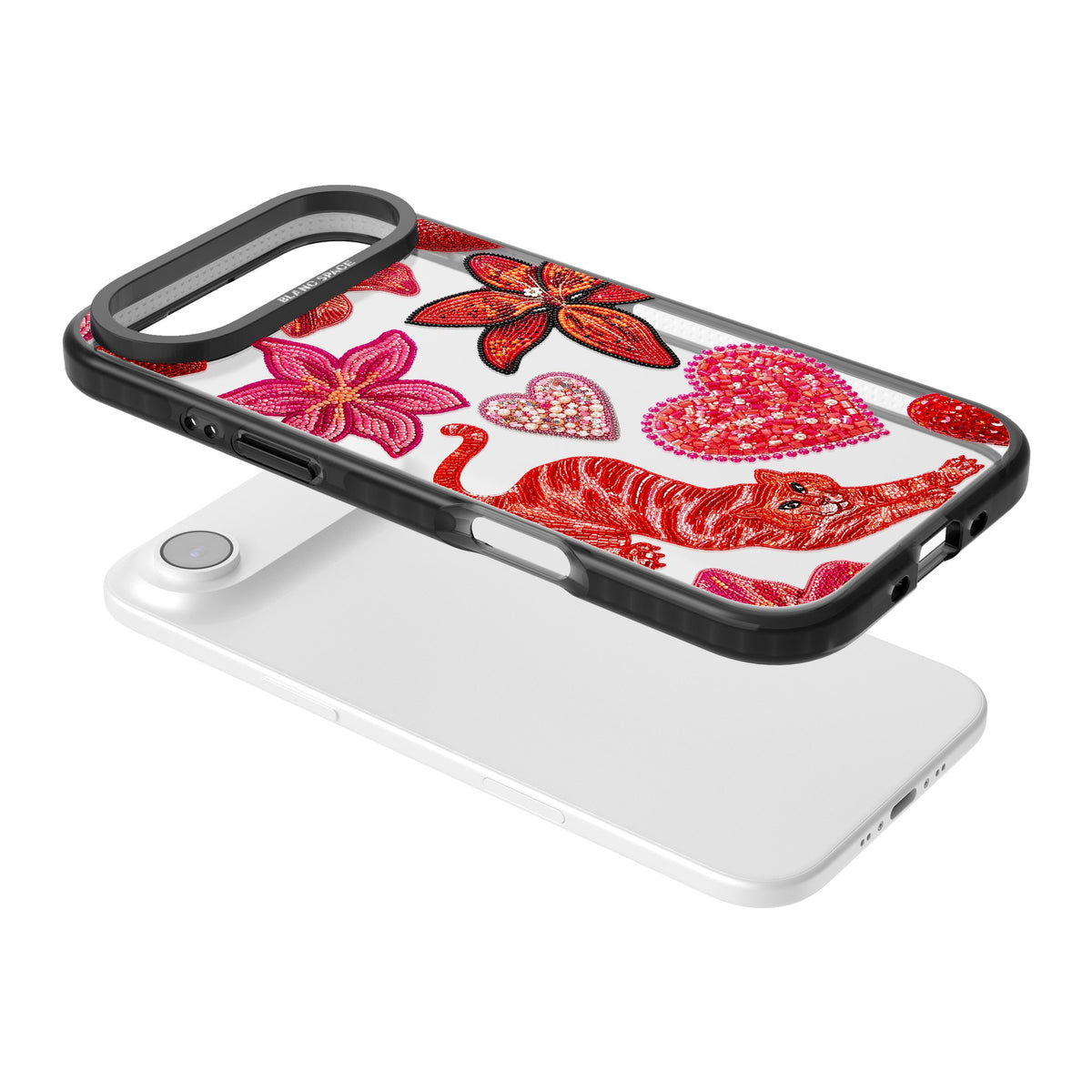 Beaded Boho iPhone Air Impact Black Phone Case angled