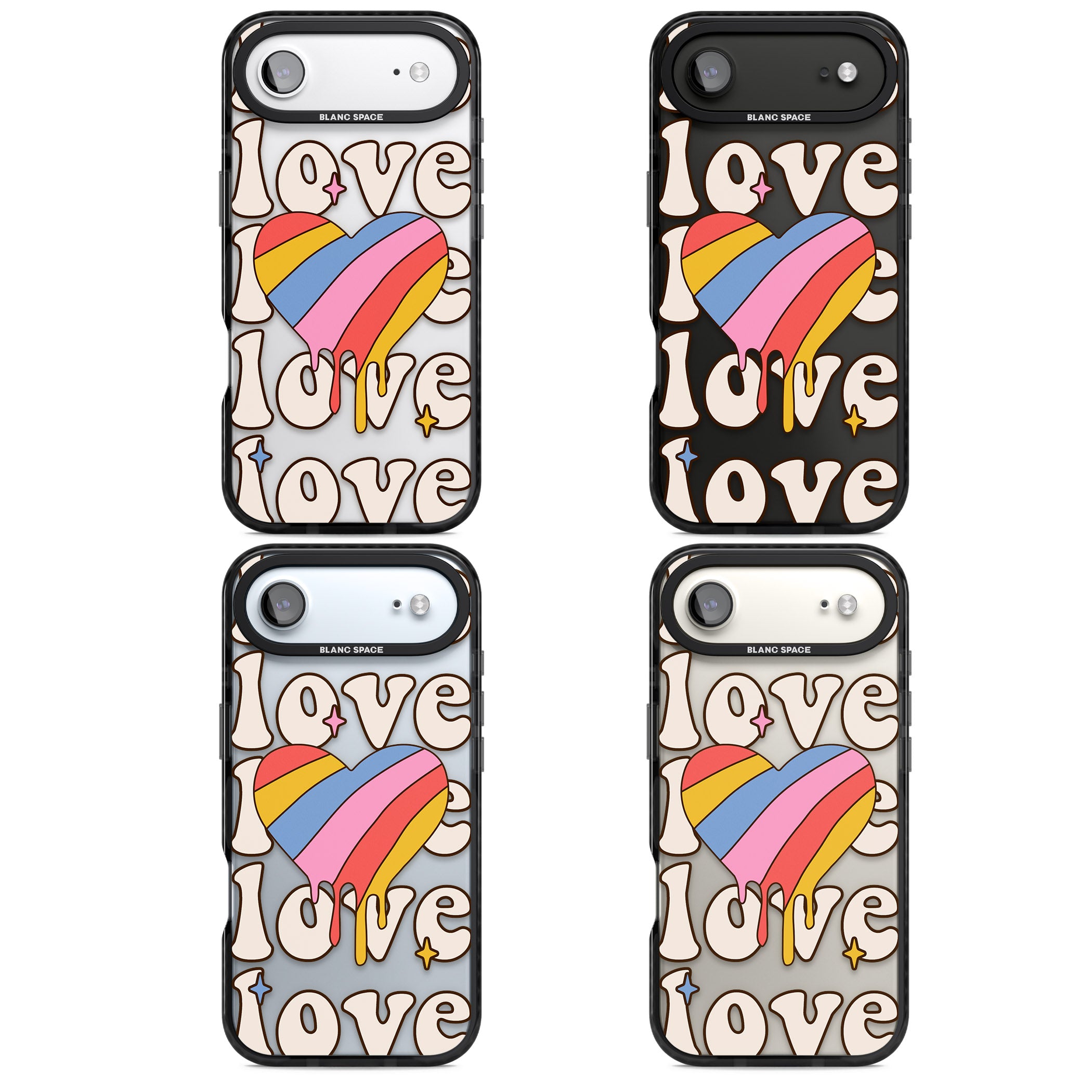 Groovy Love iPhone 17 Air Impact Black Phone Case APT Impact Protection