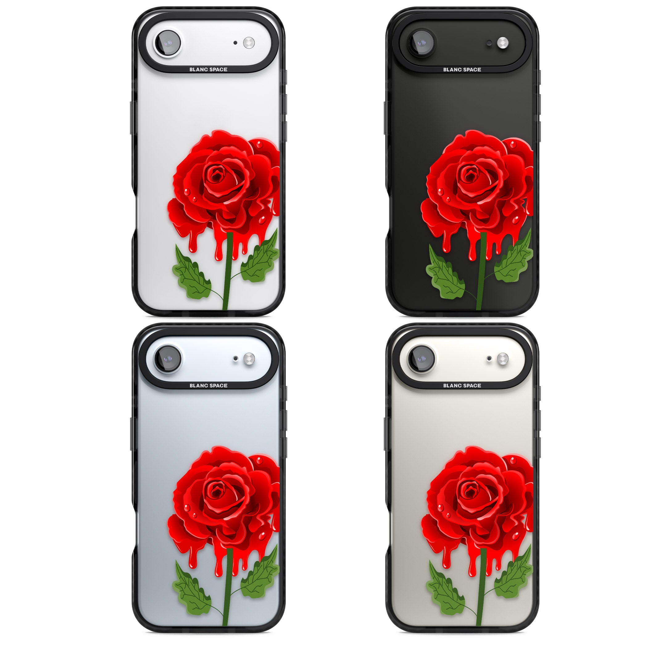 Melting Rose iPhone 17 Air Impact Black Phone Case APT Impact Protection