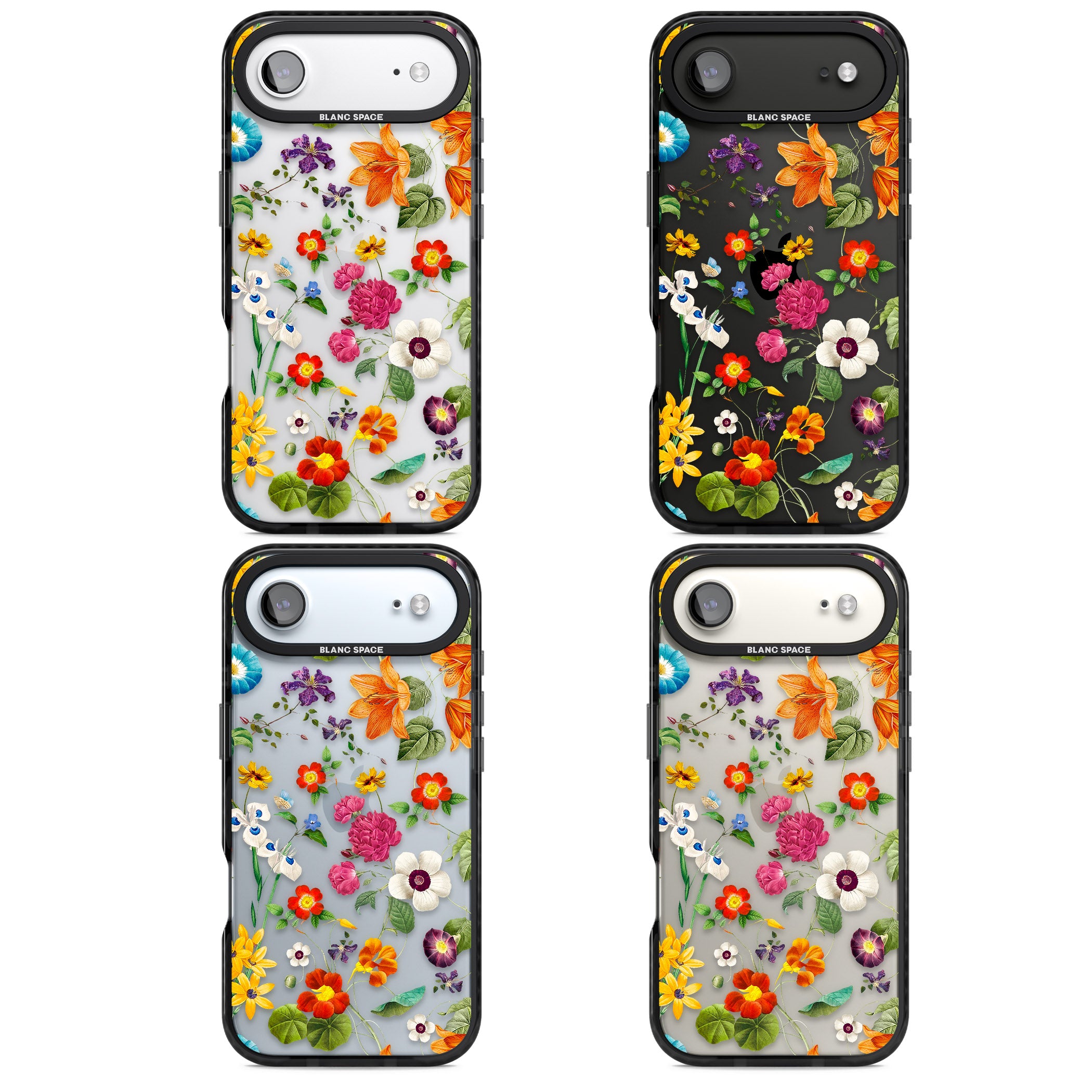 Whimsical Wildflowers iPhone 17 Air Impact Black Phone Case APT Impact Protection