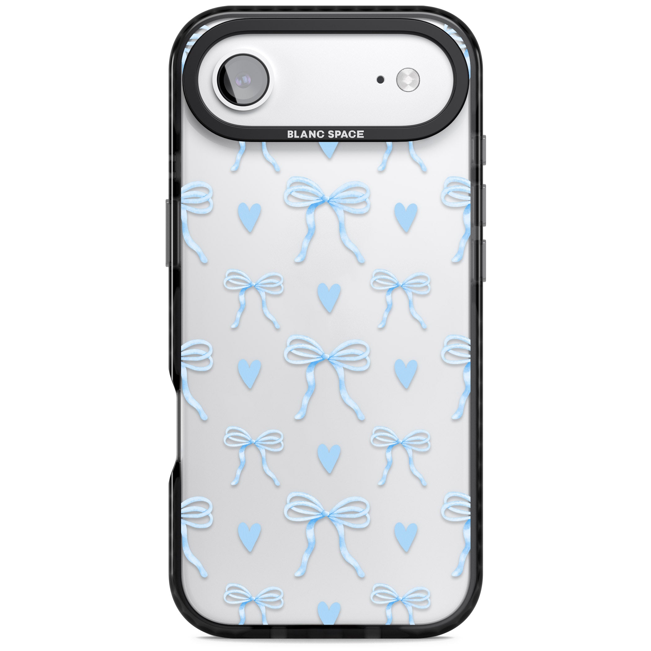 Blue Bows & Hearts iPhone 17 Air Impact Black Phone Case