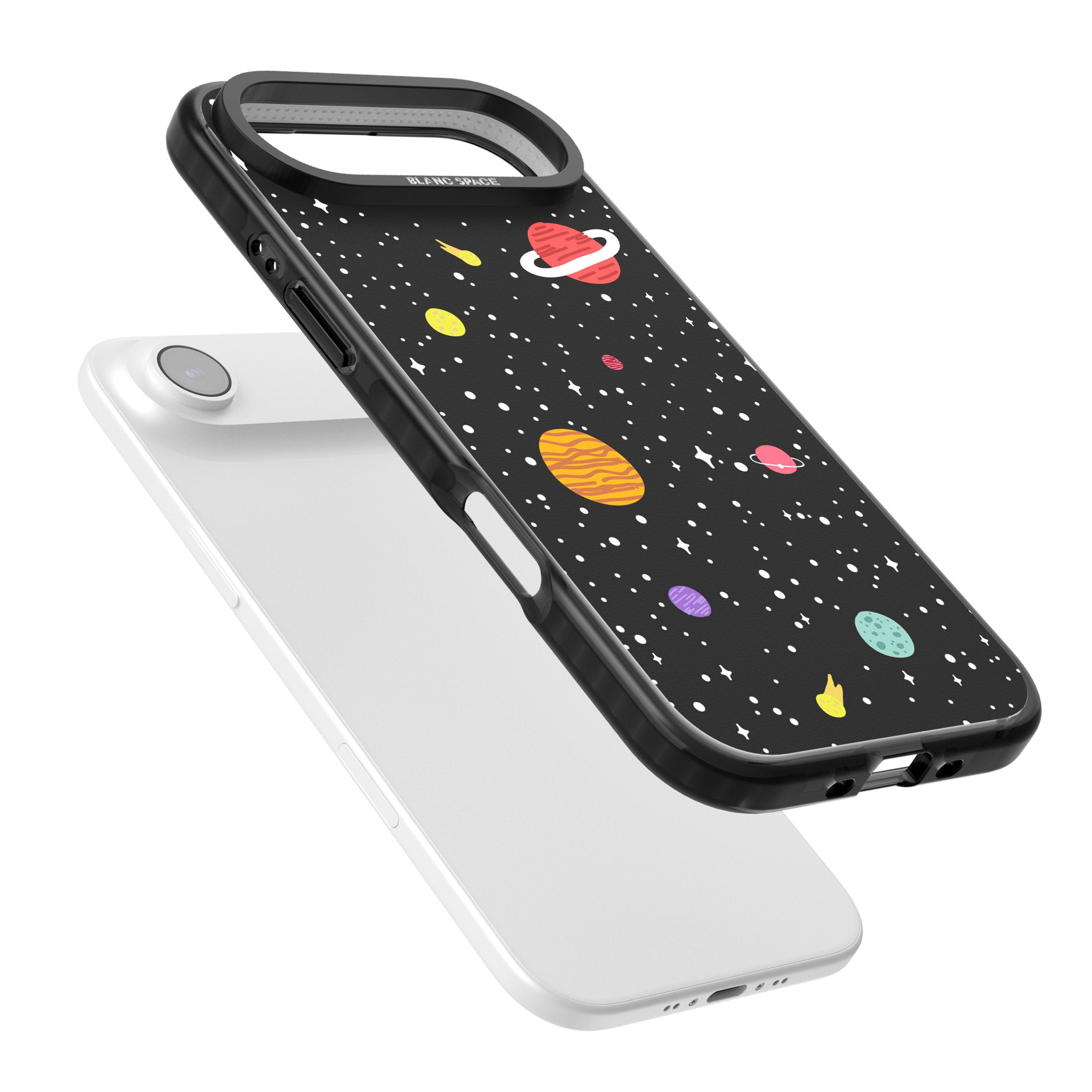Cute Cartoon Planets iPhone 17 Air Impact Black Phone Case Colours