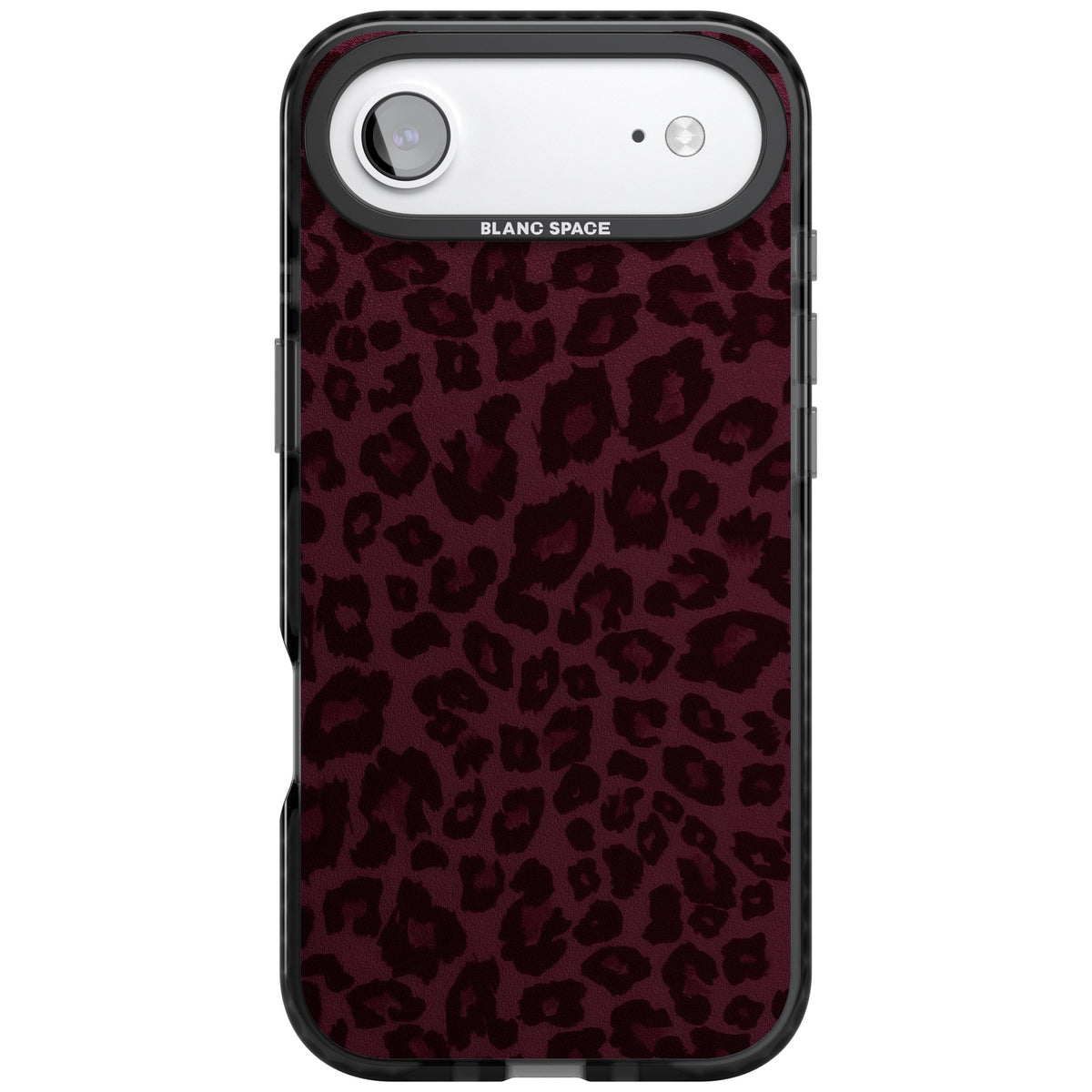 Burgundy Leopard iPhone Air Impact Black Phone Case front