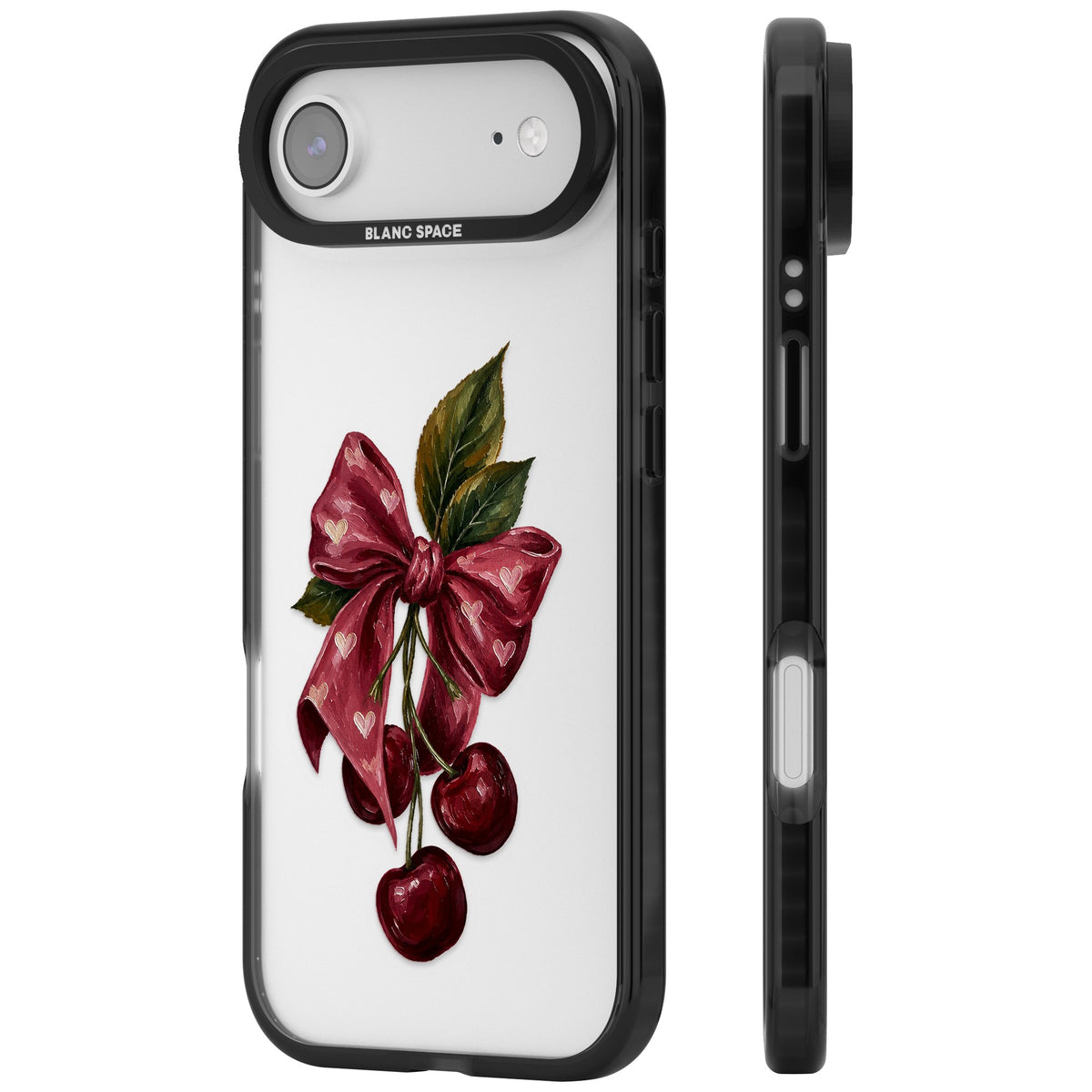 Cherry Sonnet iPhone Air Impact Black Phone Case side