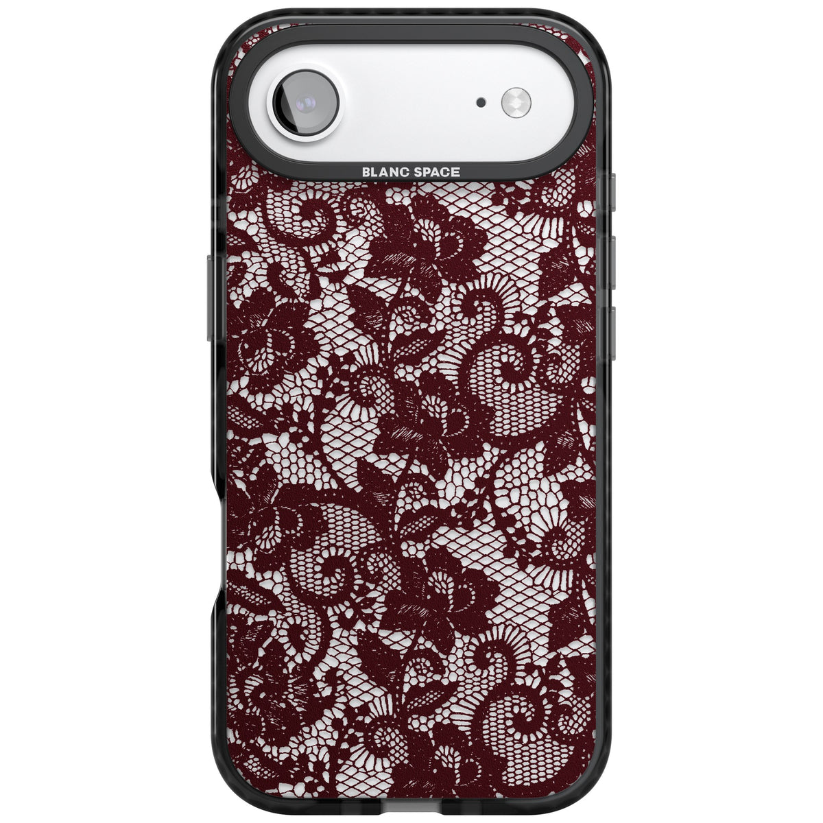 Burgundy Lace iPhone Air Impact Black Phone Case front