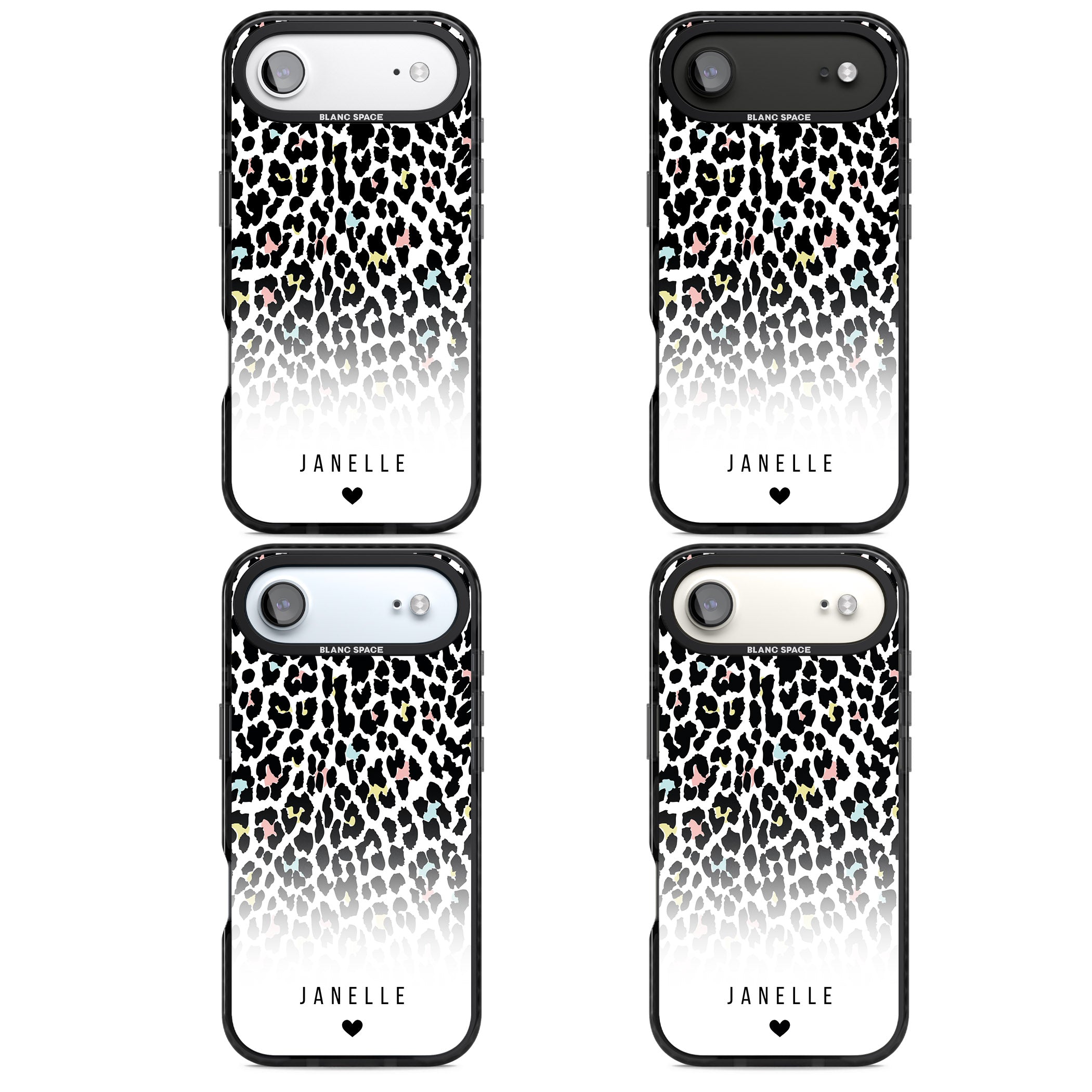 Personalised Pastel Leopard iPhone 17 Air Impact Black Phone Case APT Impact Protection