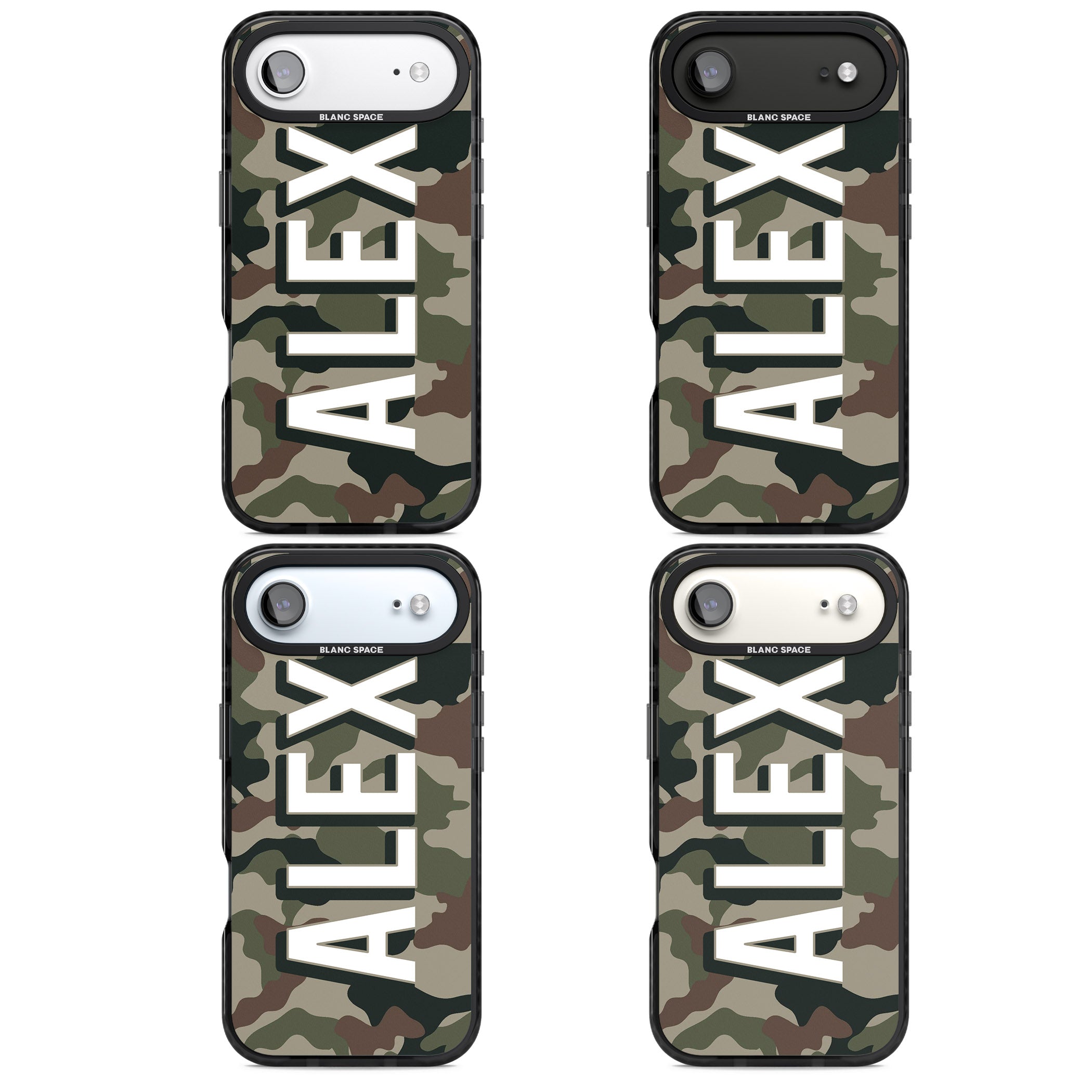 Personalised Classic Green Camo iPhone 17 Air Impact Black Phone Case APT Impact Protection