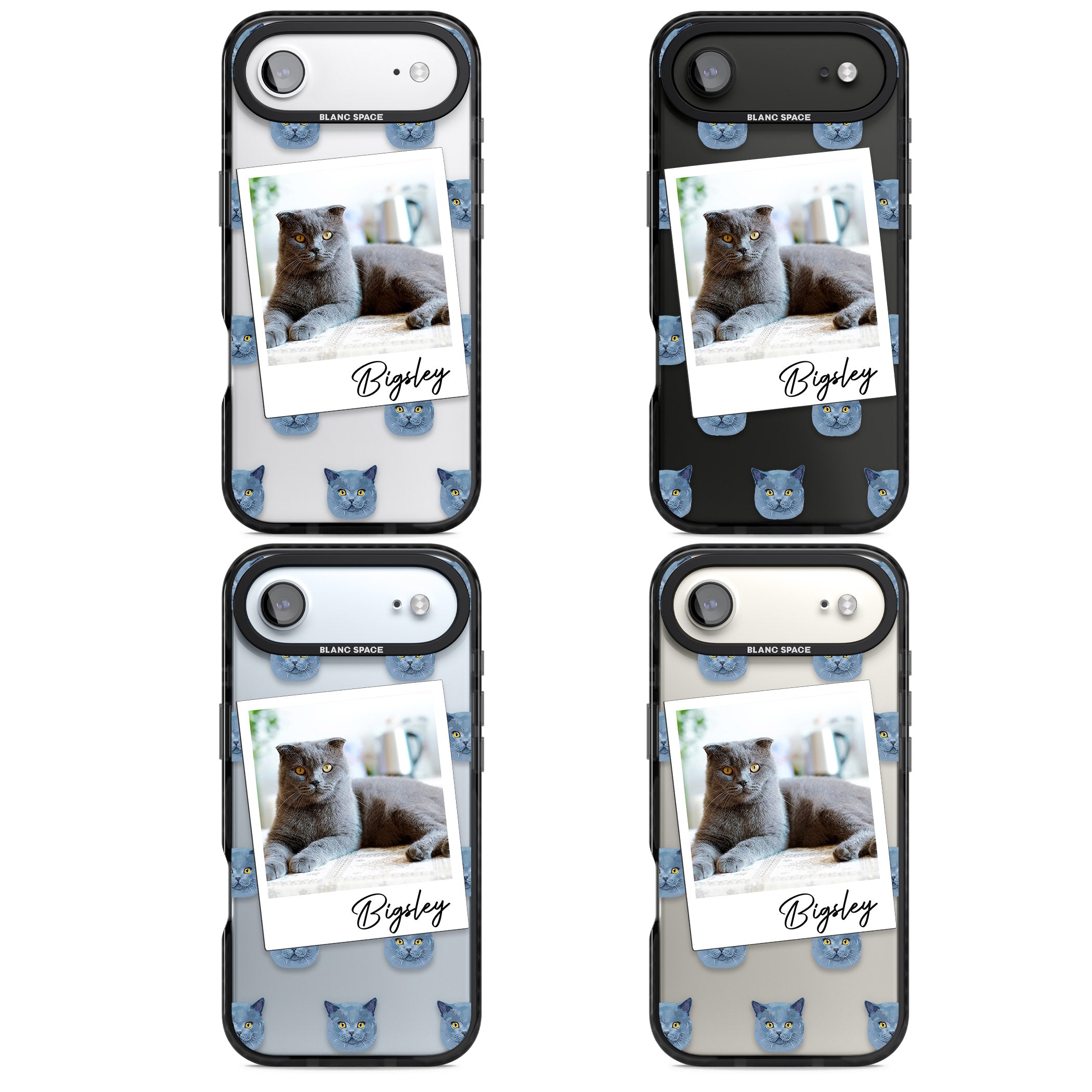 Personalised English Blue Cat Photo iPhone 17 Air Impact Black Phone Case APT Impact Protection