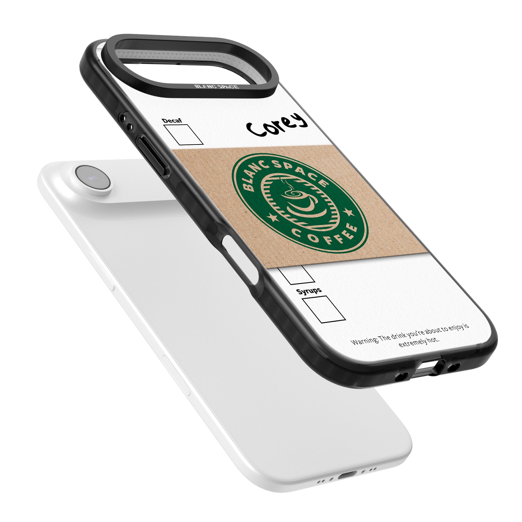 Personalised Coffee Cup iPhone 17 Air Impact Black Phone Case Colours