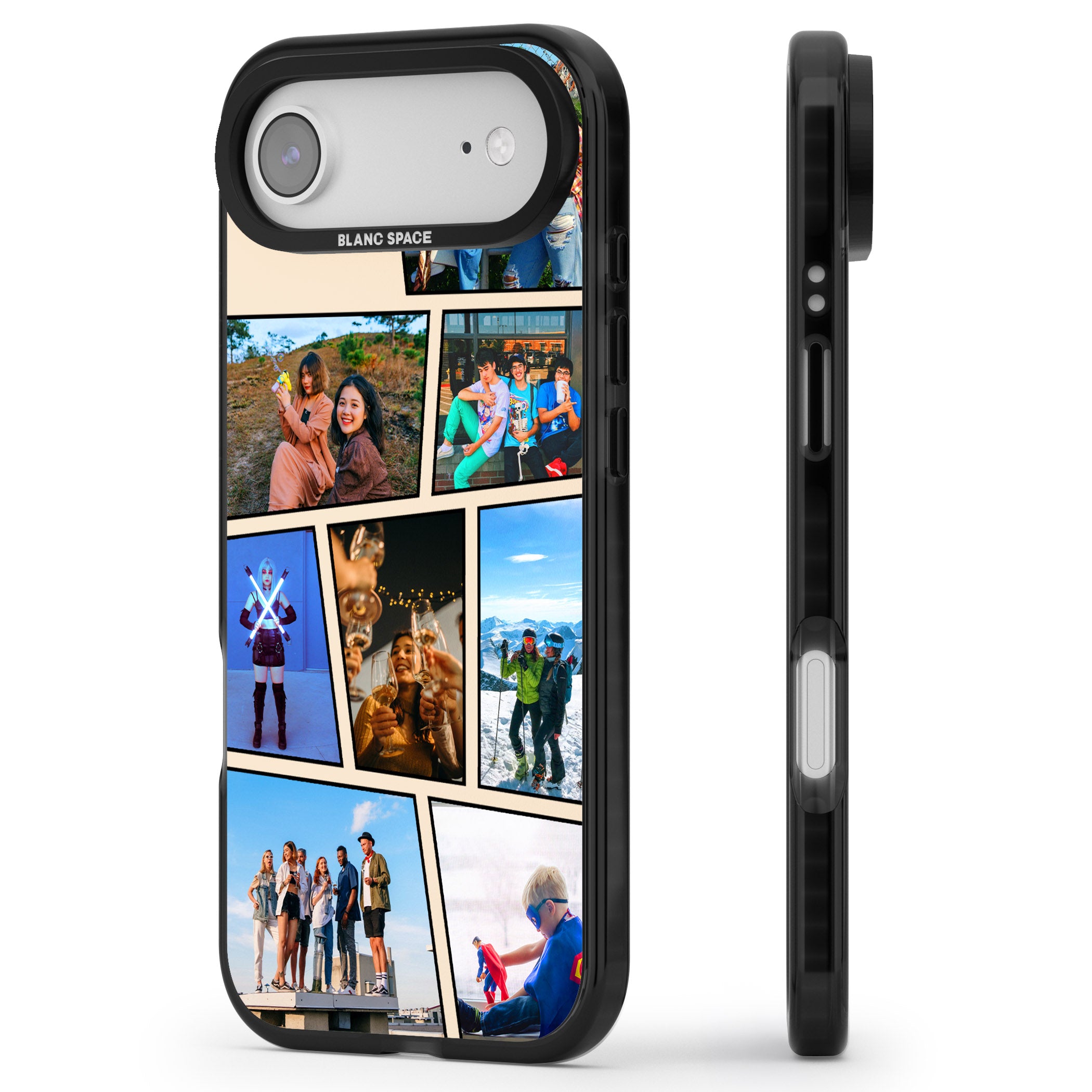 Personalised Comic Strip Photo iPhone 17 Air Impact Black Phone Case Side Profile