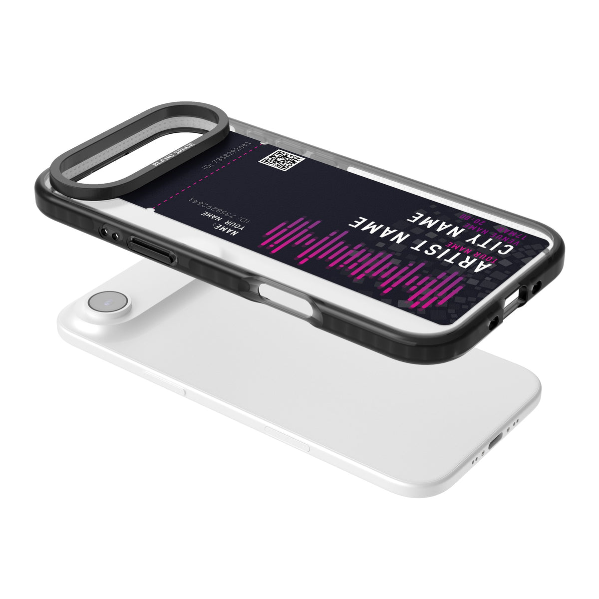 Personalised Concert Ticket iPhone Air Impact Black Phone Case angled
