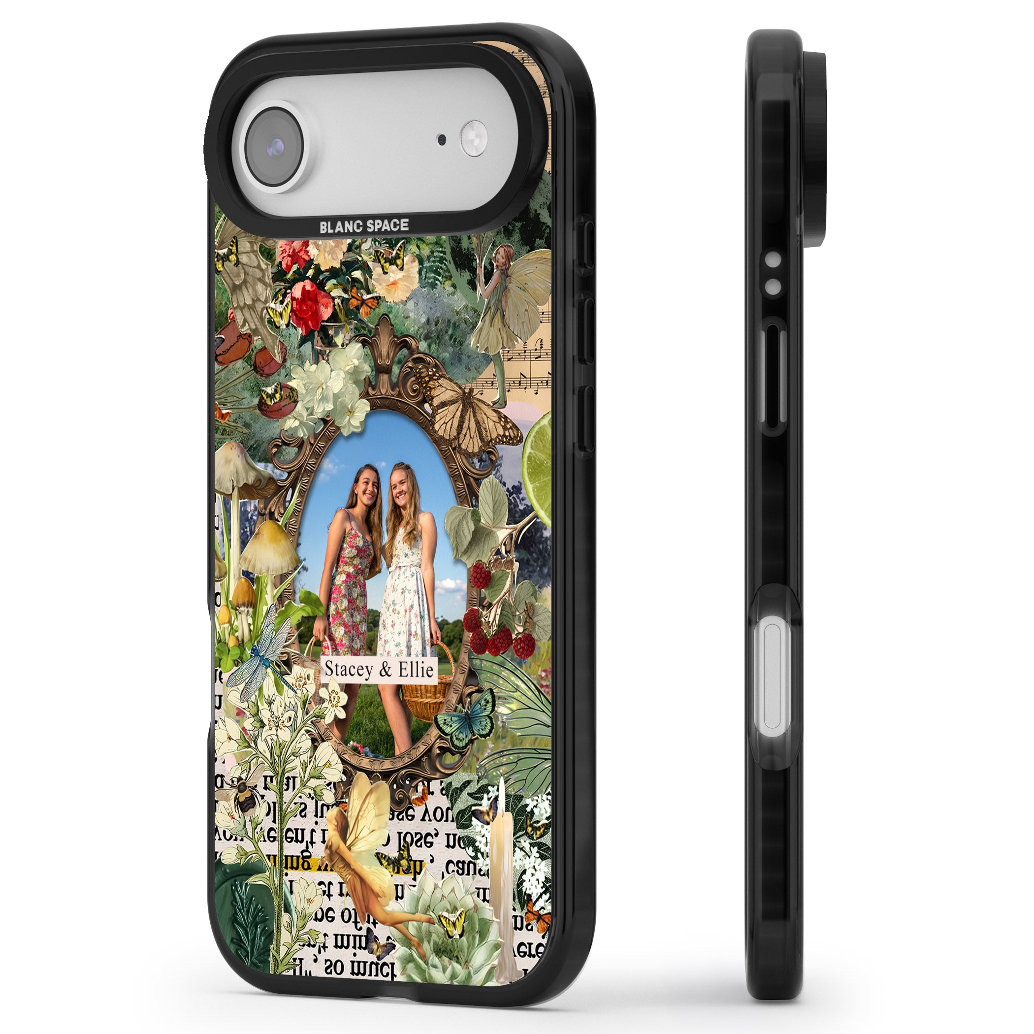Personalised Cottage Garden Frame iPhone 17 Air Impact Black Phone Case Side Profile