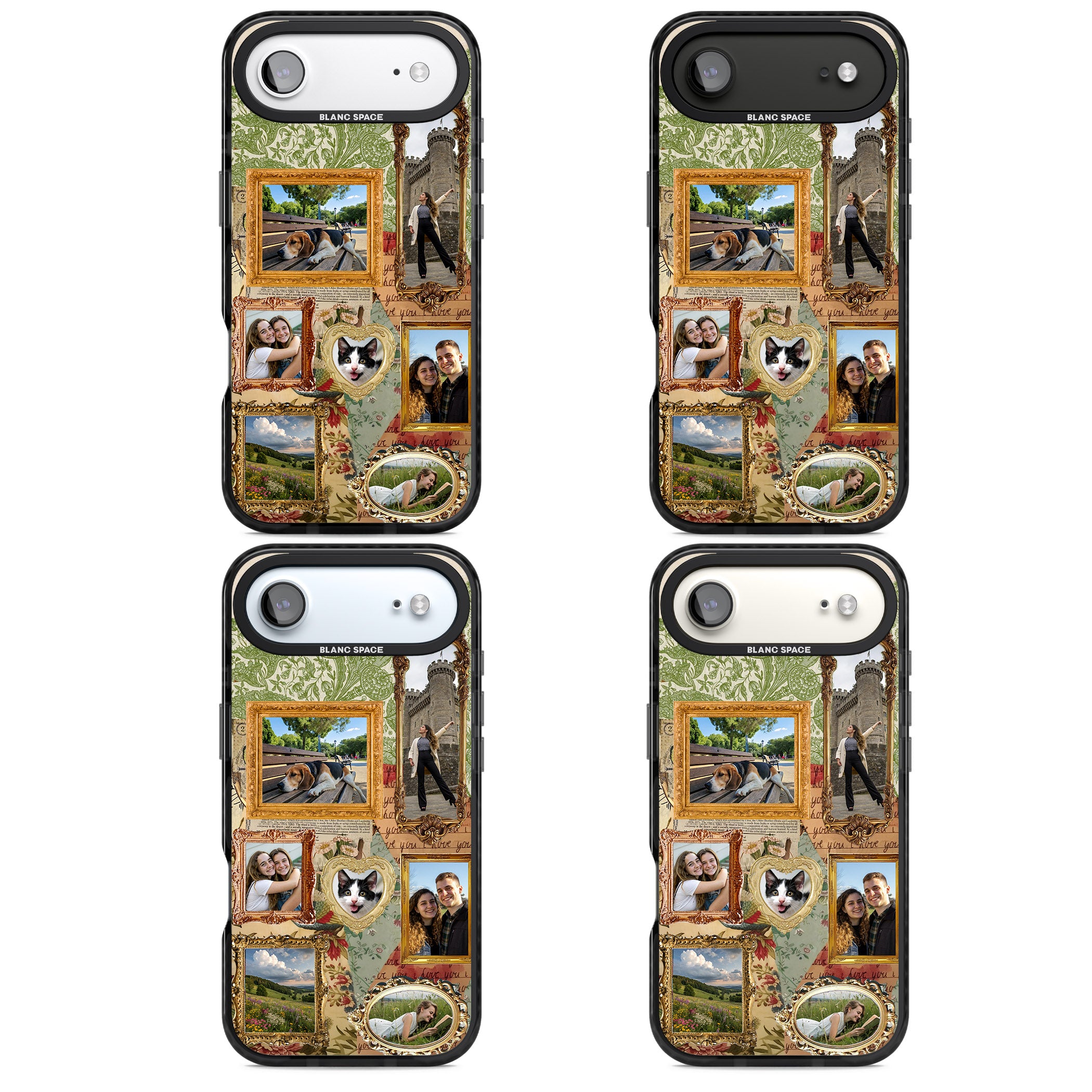Personalised Vintage Frame Collage iPhone 17 Air Impact Black Phone Case APT Impact Protection