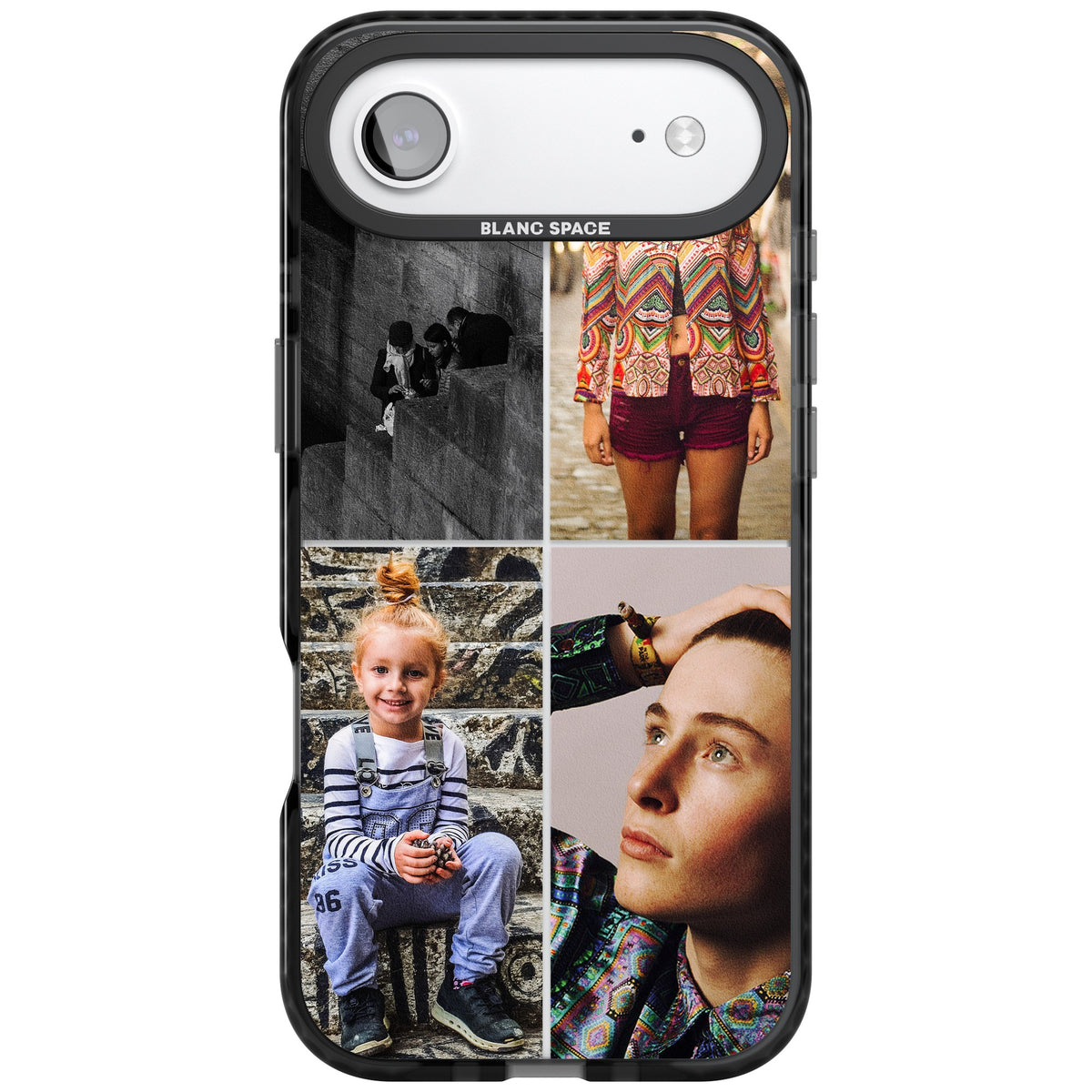 Personalised 4 Photo Grid iPhone Air Impact Black Phone Case front