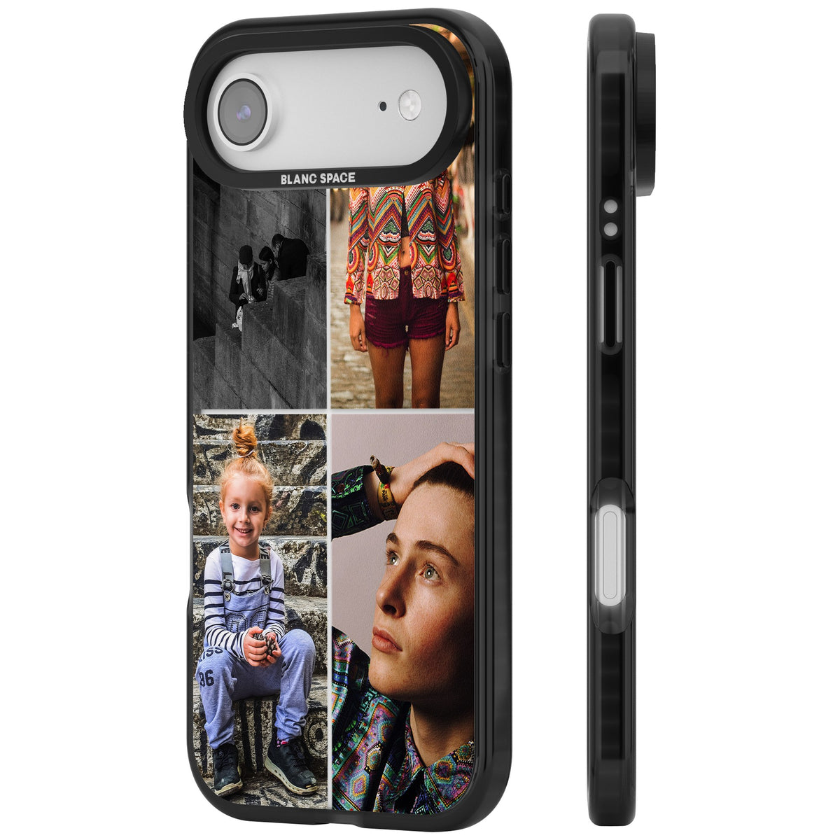 Personalised 4 Photo Grid iPhone Air Impact Black Phone Case side