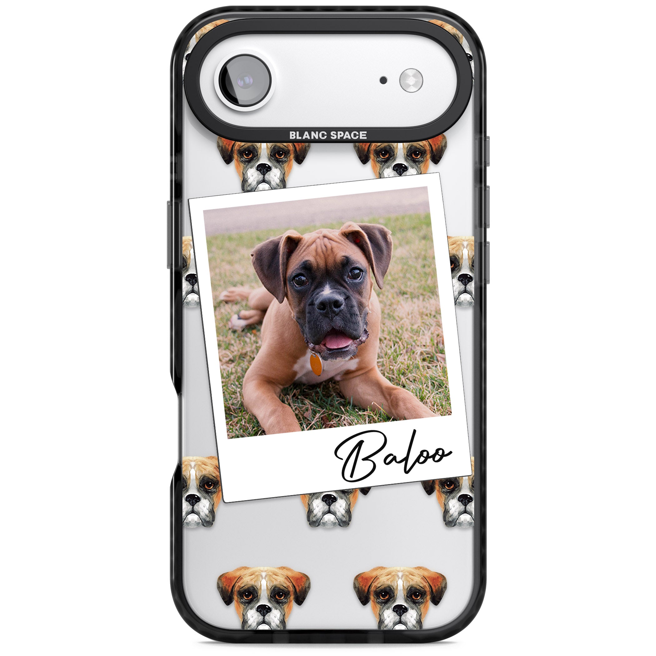 Personalised Boxer Instant Camera Photo iPhone 17 Air Impact Black Phone Case