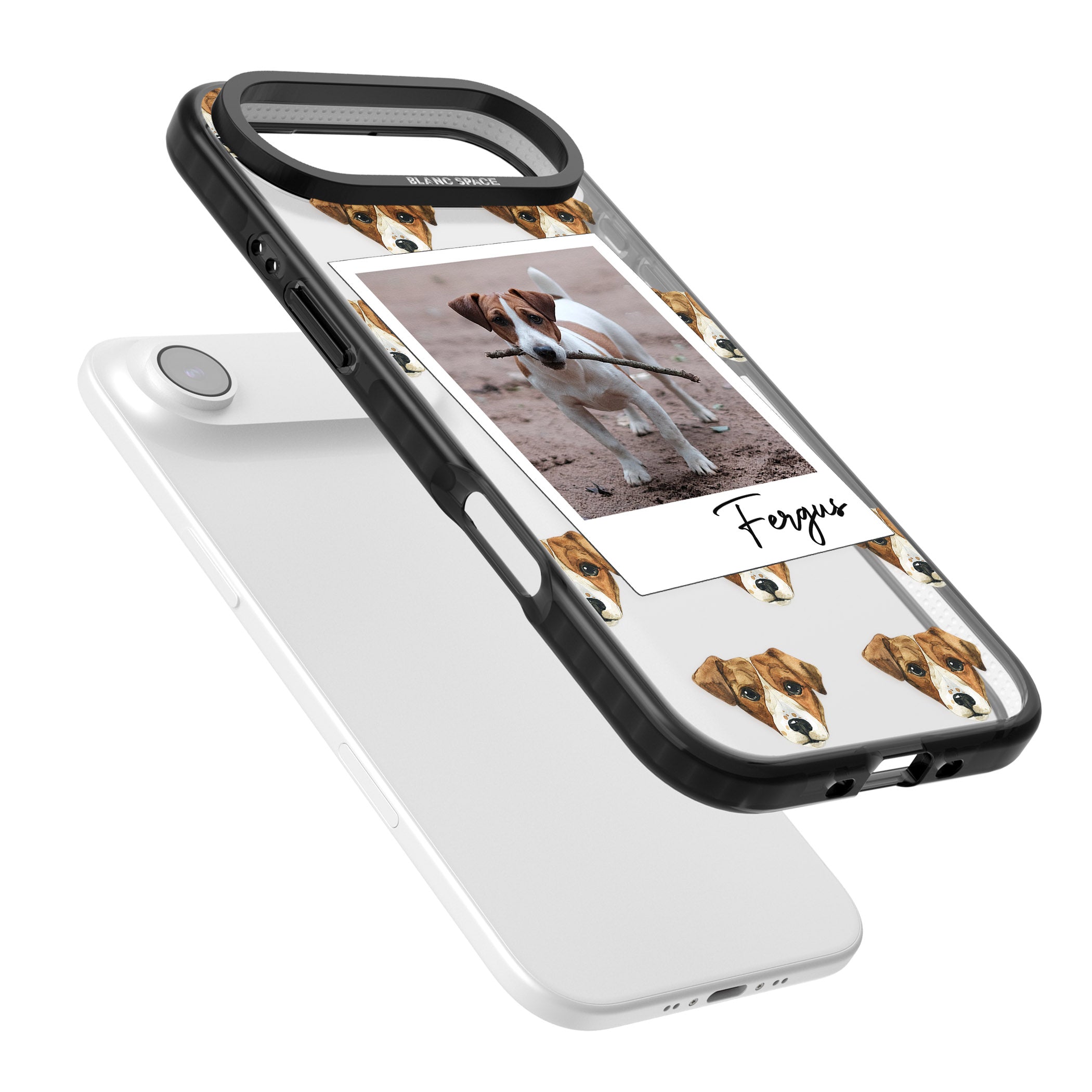 Personalised Jack Russell Instant Camera Photo iPhone 17 Air Impact Black Phone Case Colours