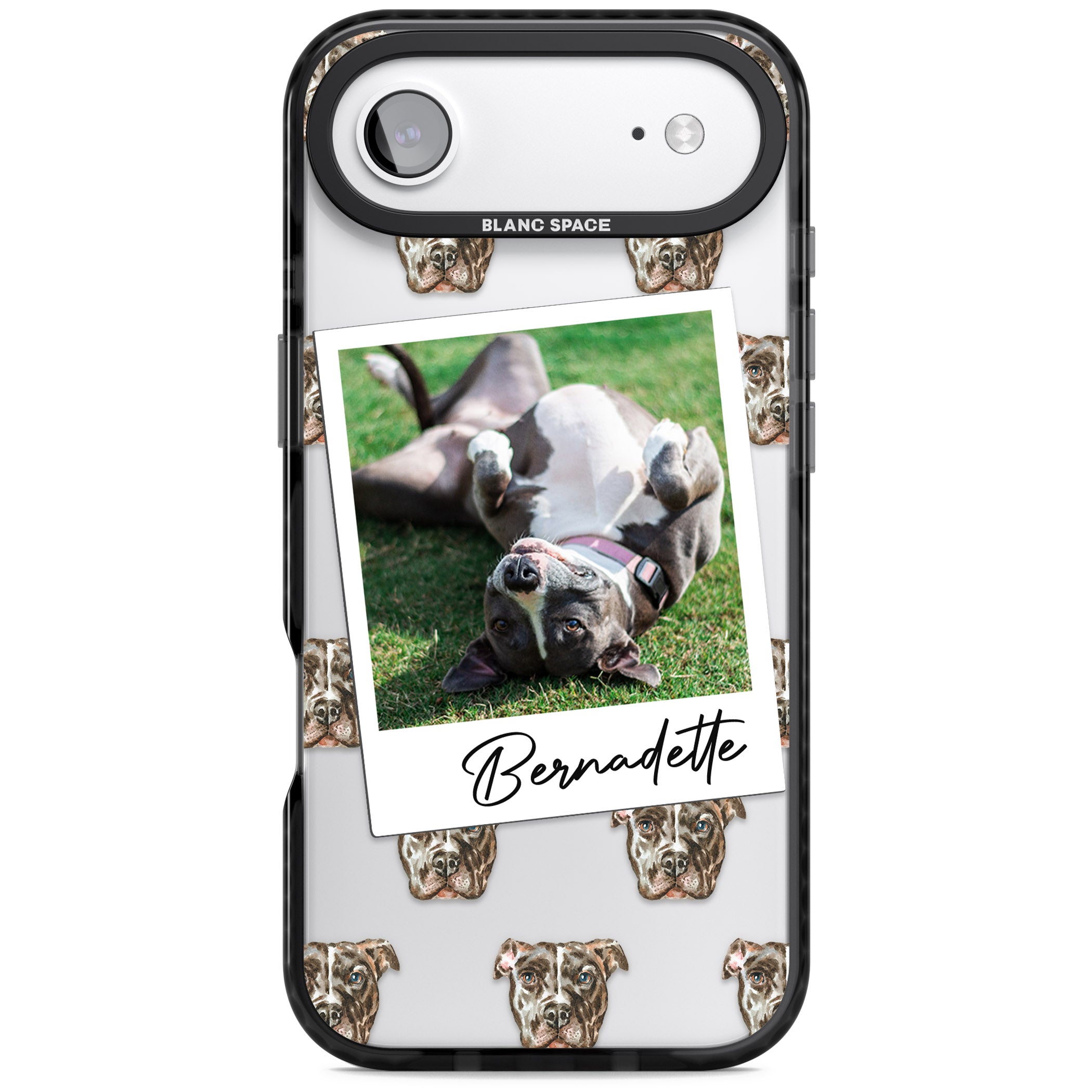 Personalised Staffordshire Bull Terrier Instant Camera Photo iPhone 17 Air Impact Black Phone Case