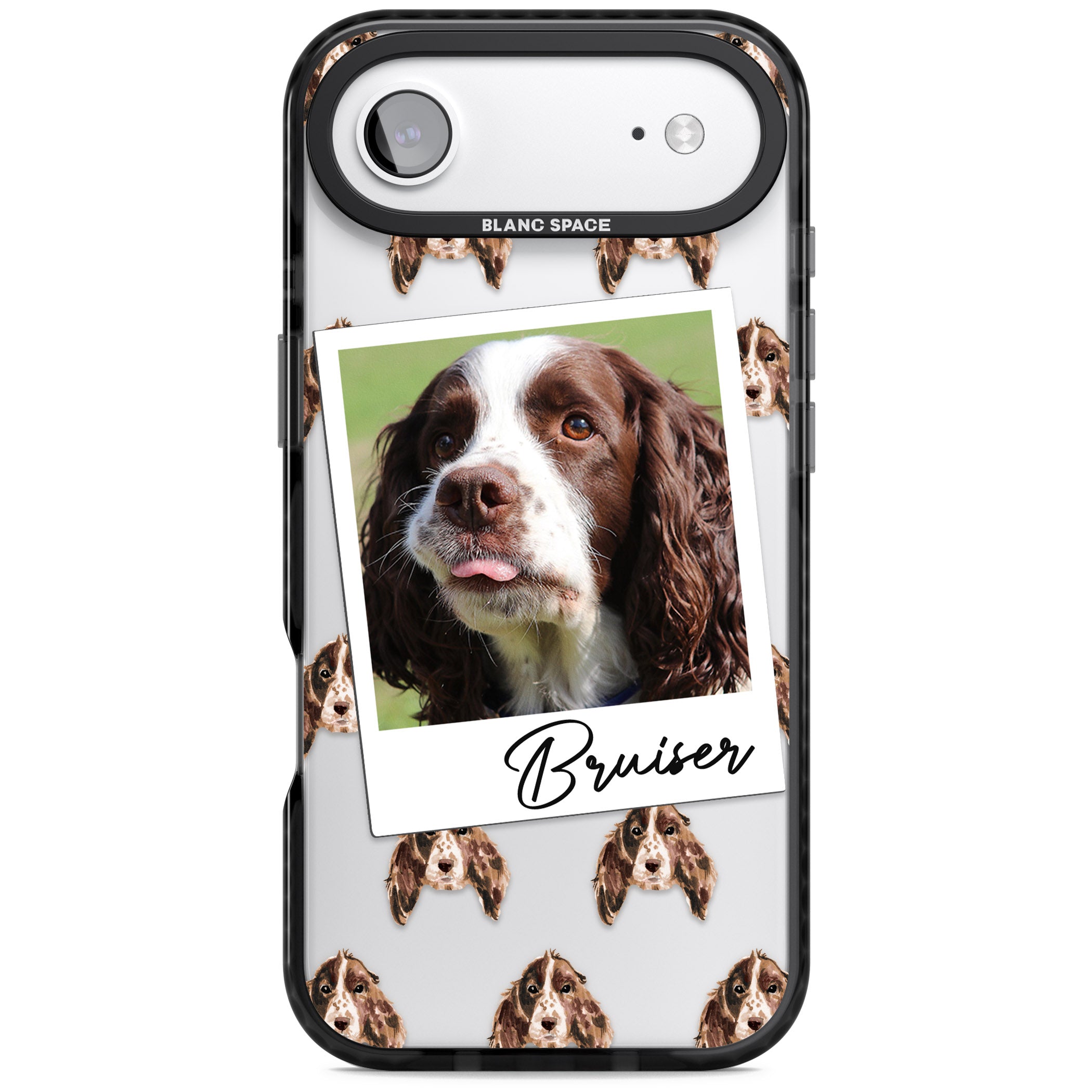 Personalised Springer Spaniel Instant Camera Photo iPhone 17 Air Impact Black Phone Case