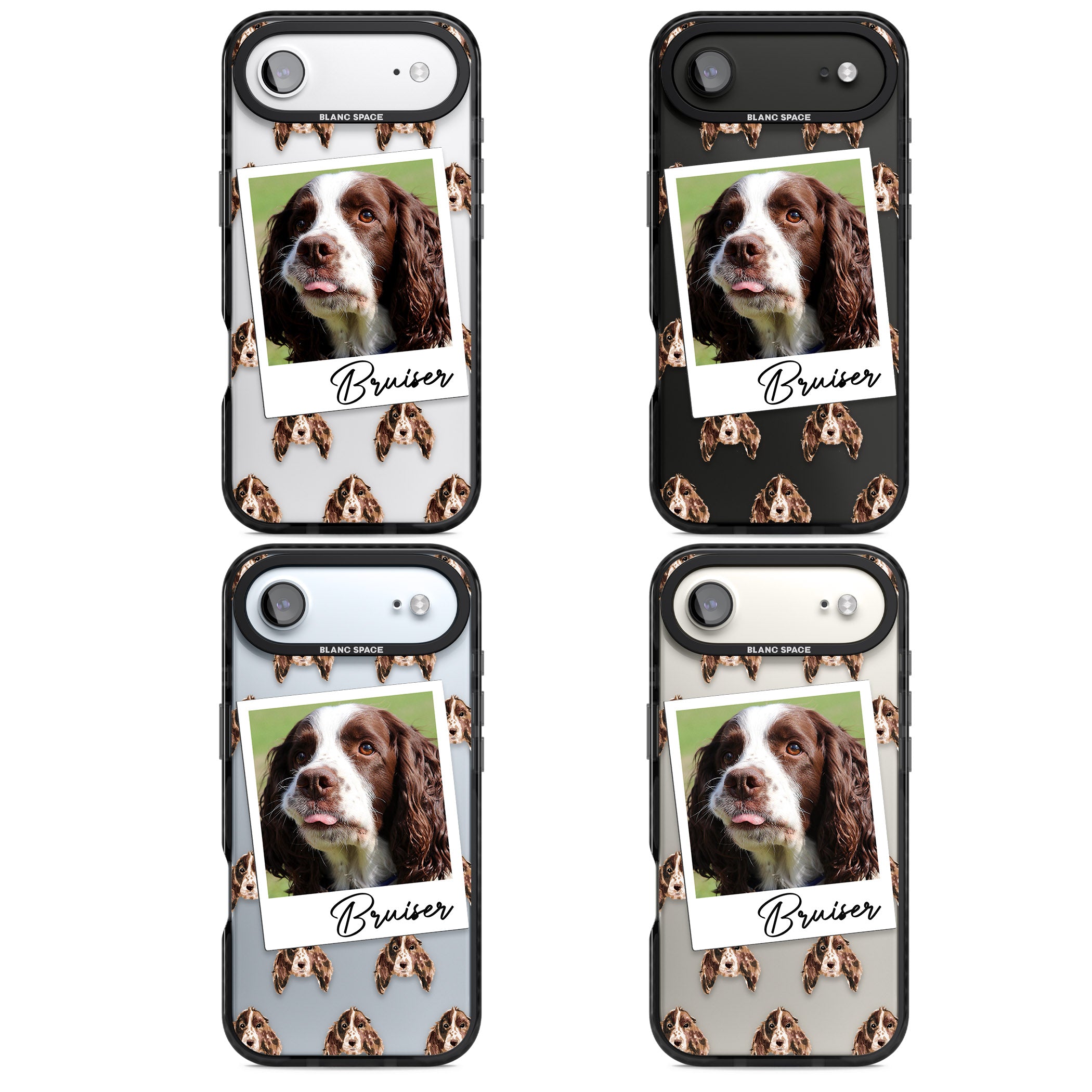 Personalised Springer Spaniel Instant Camera Photo iPhone 17 Air Impact Black Phone Case APT Impact Protection