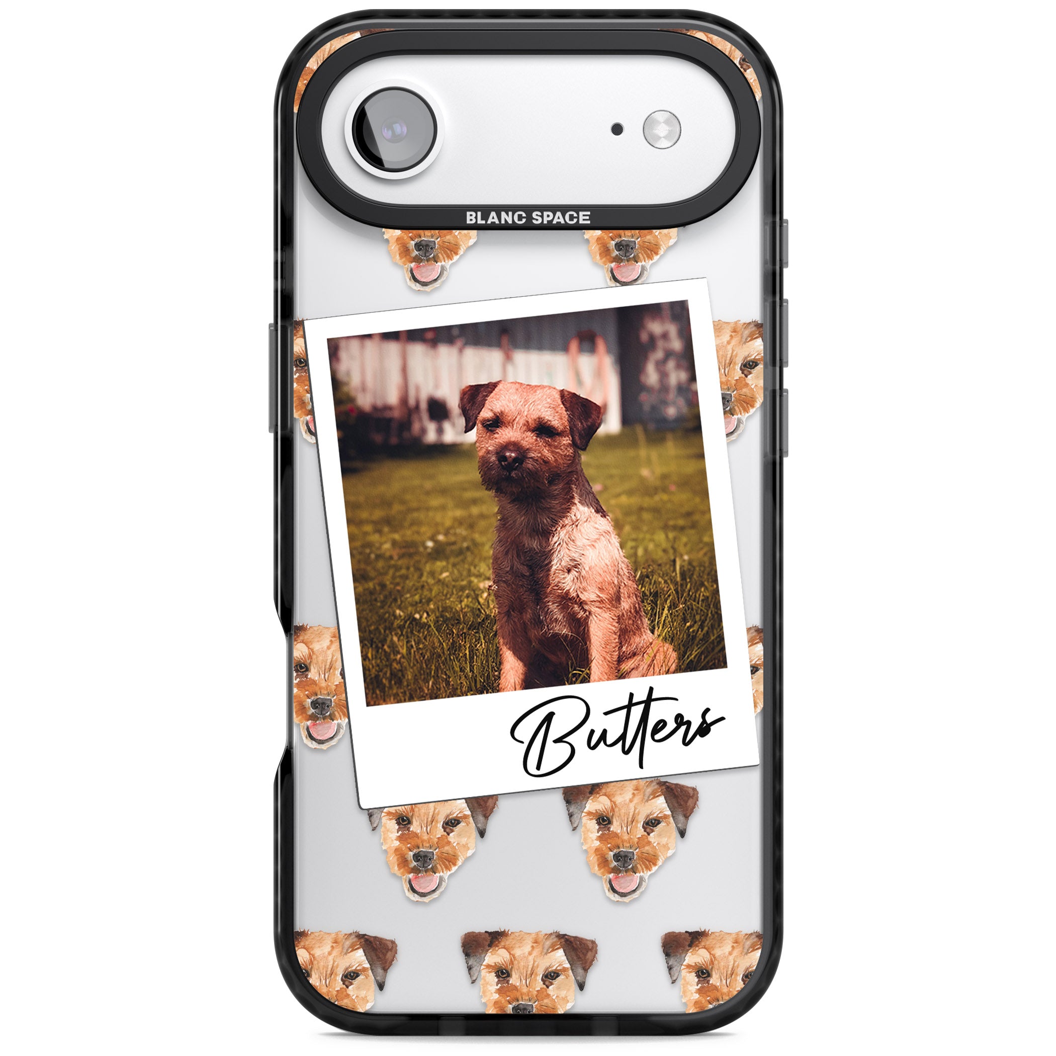 Personalised Border Terrier Instant Camera Photo iPhone 17 Air Impact Black Phone Case