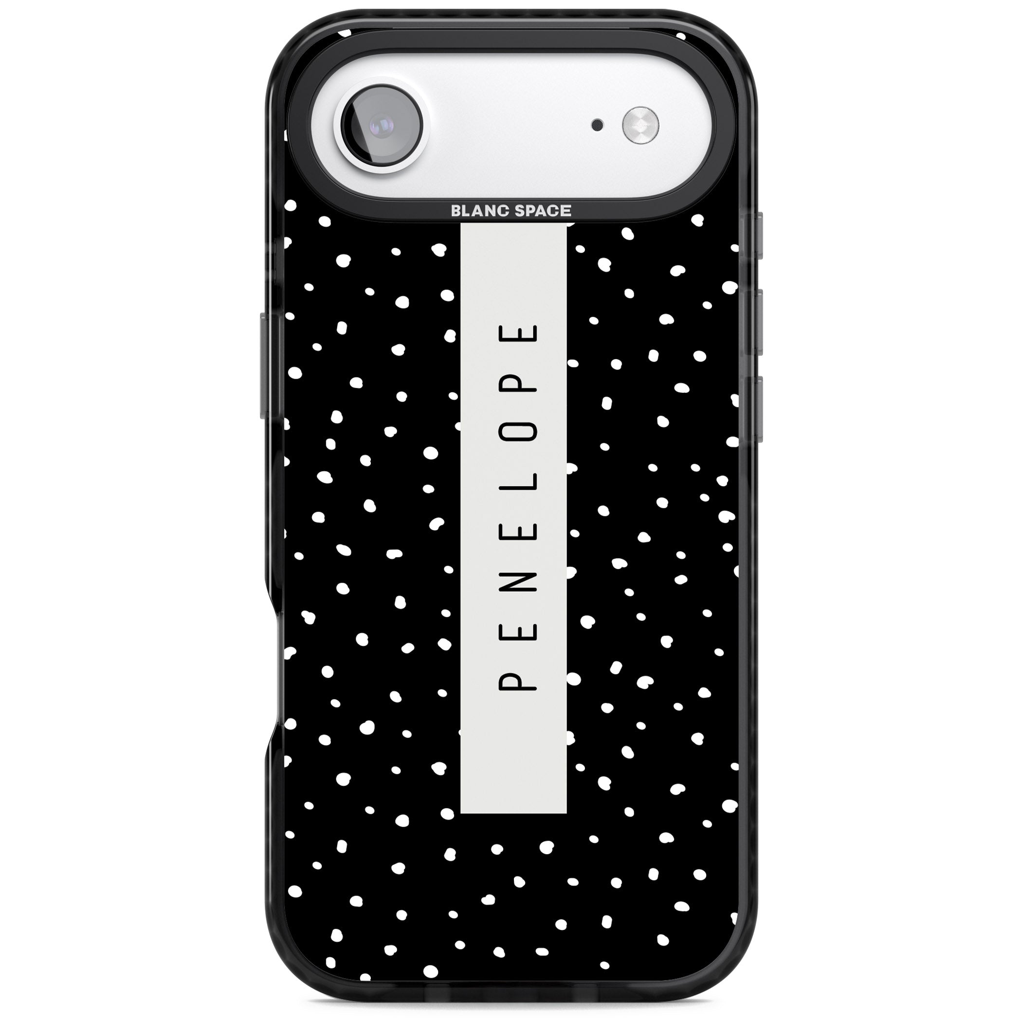 Personalised Black Dots iPhone 17 Air Impact Black Phone Case