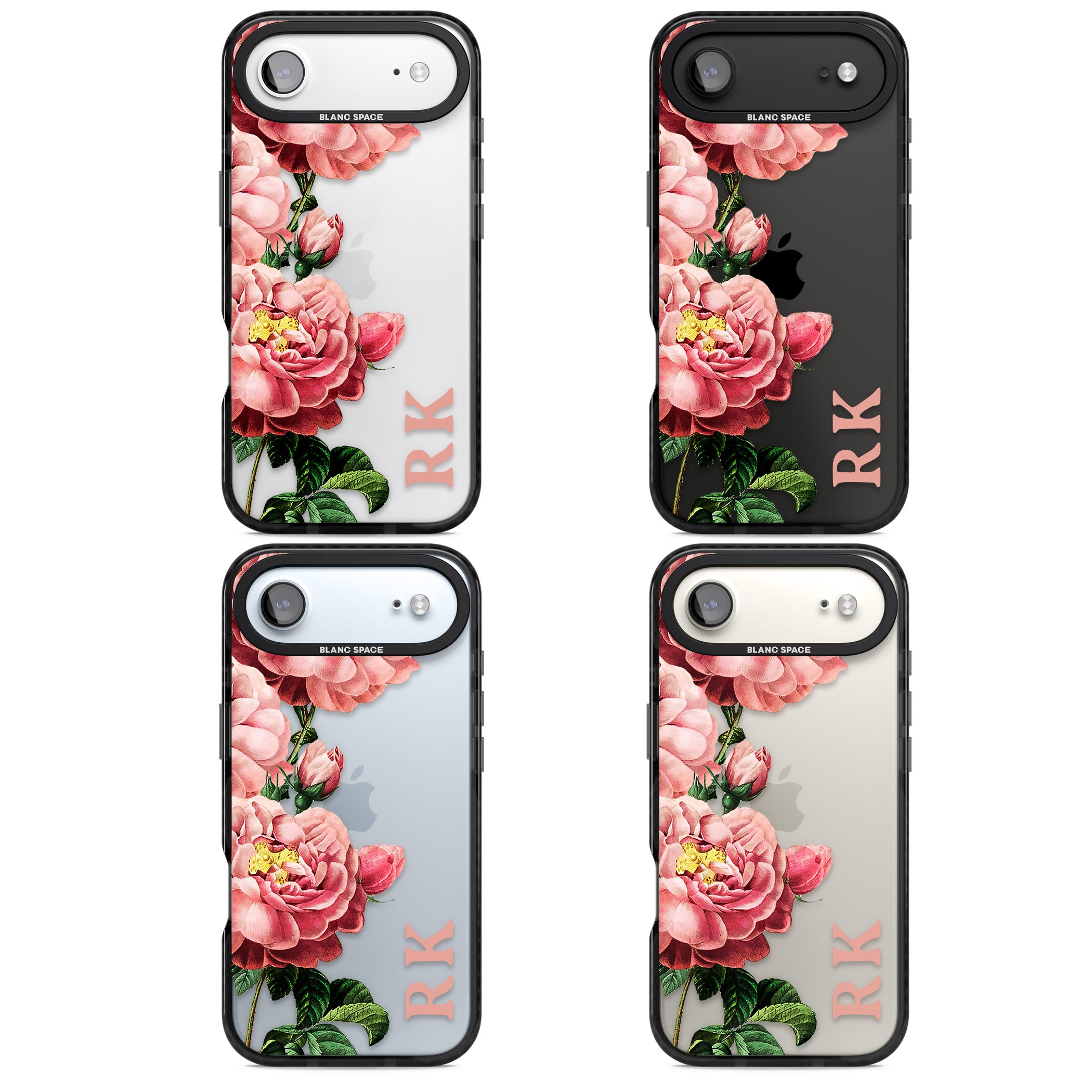 Personalised Vintage Floral Peonies iPhone 17 Air Impact Black Phone Case APT Impact Protection