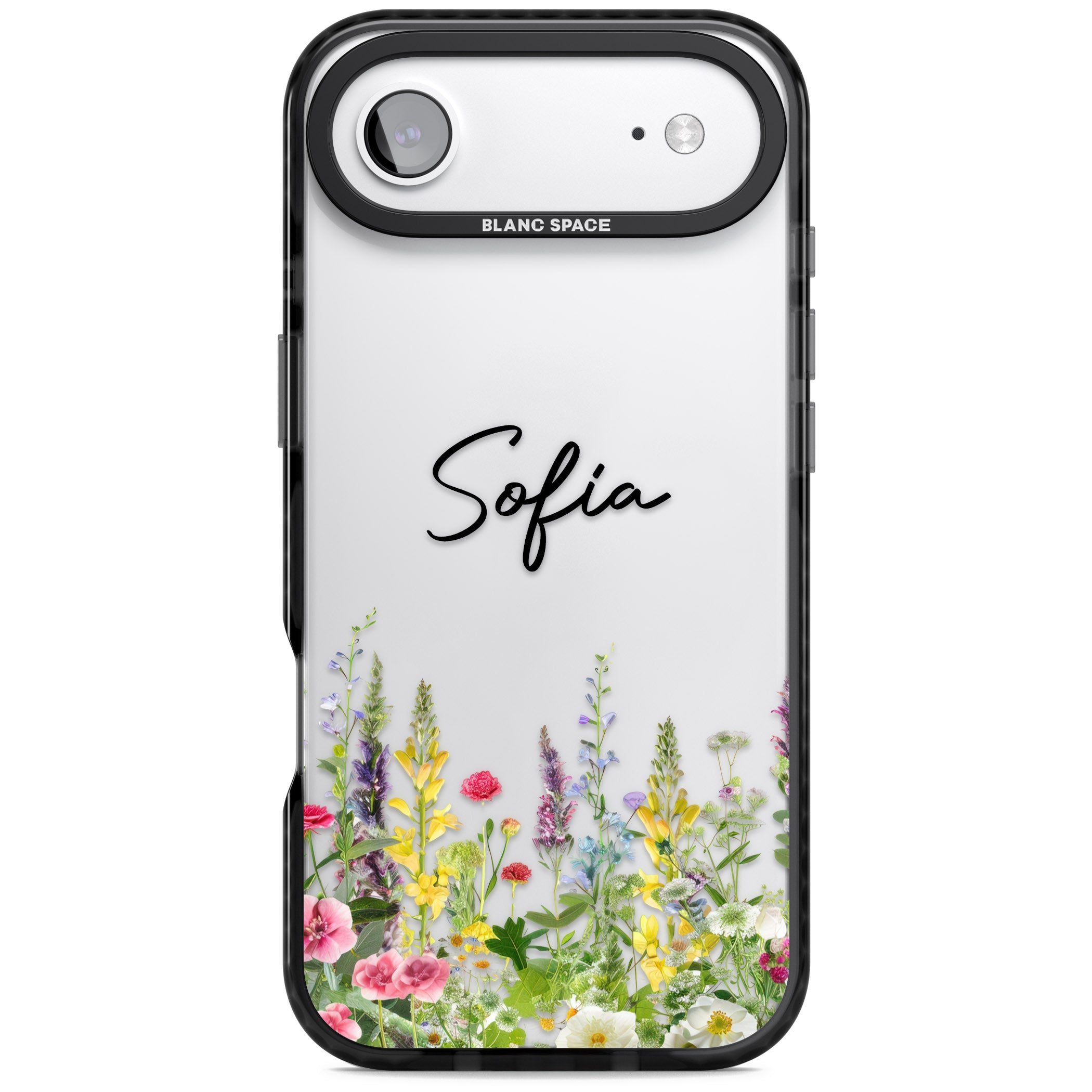 Personalised Garden Wildfowers iPhone 17 Air Impact Black Phone Case