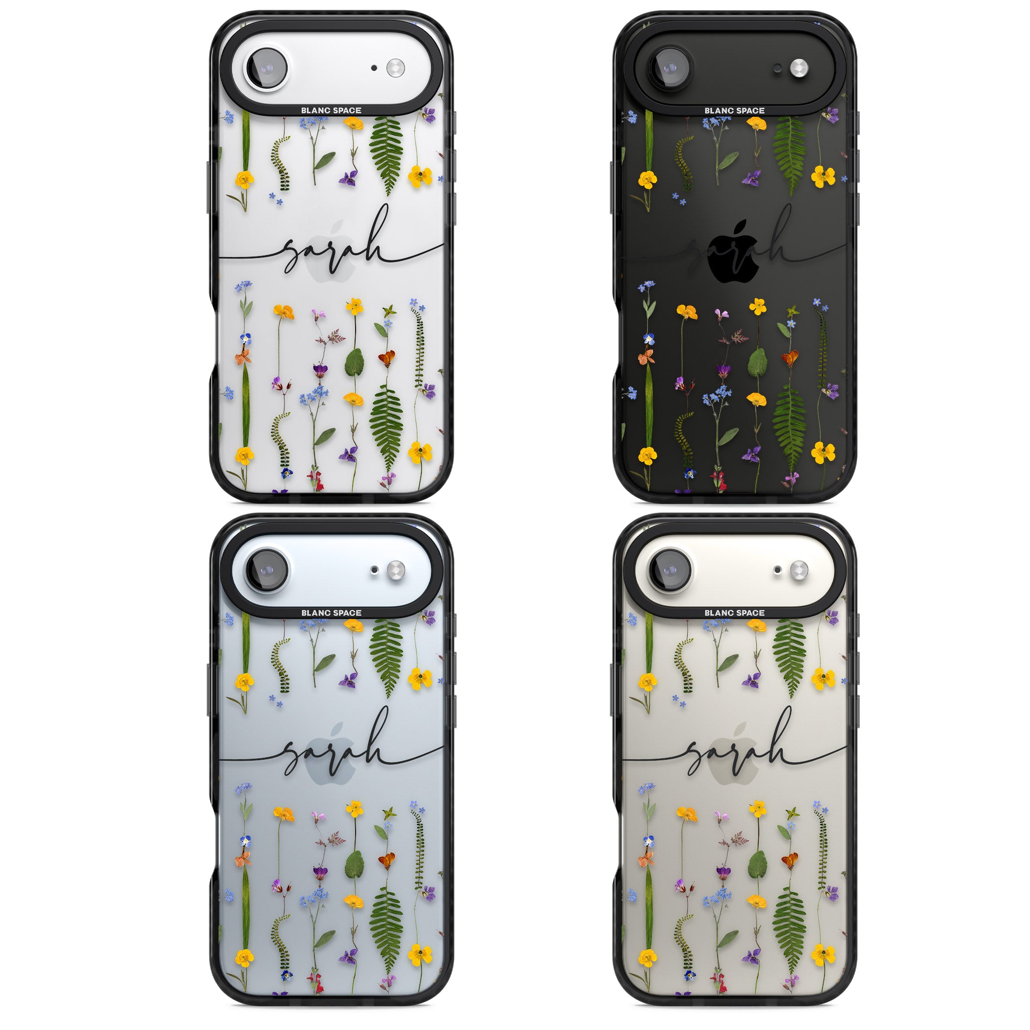Personalised Wildflower Chain iPhone 17 Air Impact Black Phone Case APT Impact Protection
