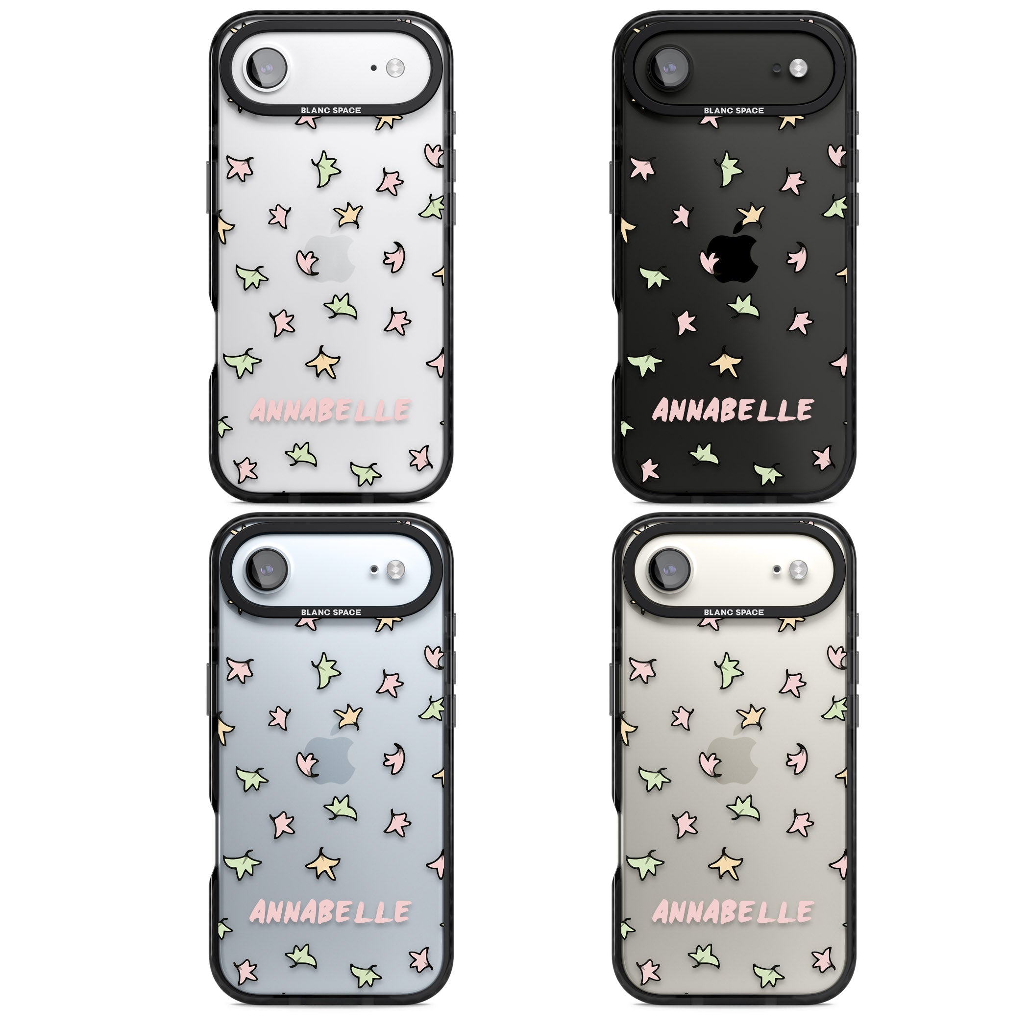 Personalised Heartstopper Leaves Pattern iPhone 17 Air Impact Black Phone Case APT Impact Protection