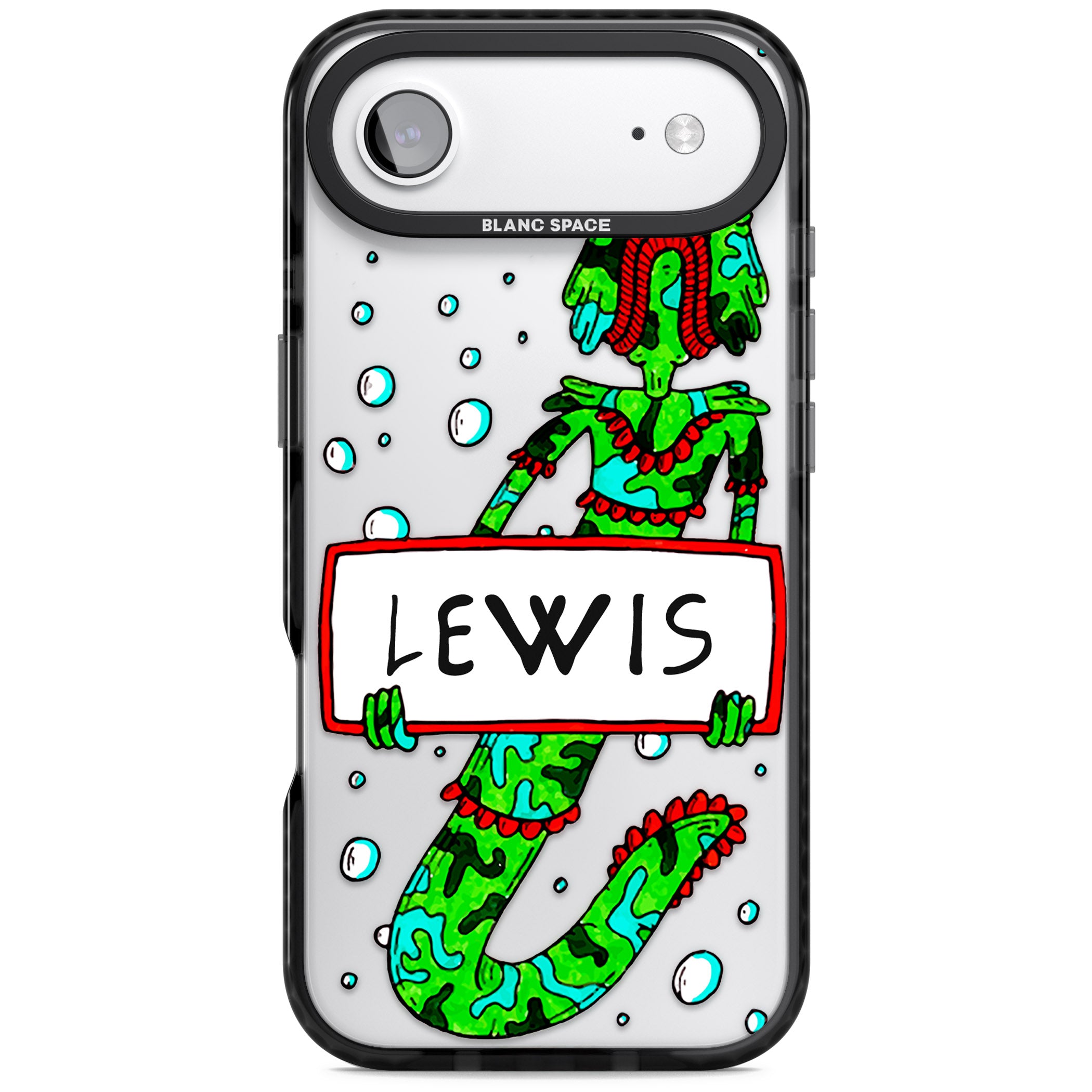 Personalised Fish Boy iPhone 17 Air Impact Black Phone Case