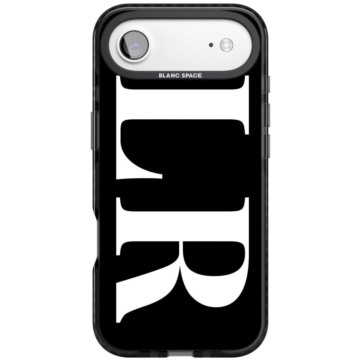 Personalised White & Black Letters iPhone Air Impact Black Phone Case front