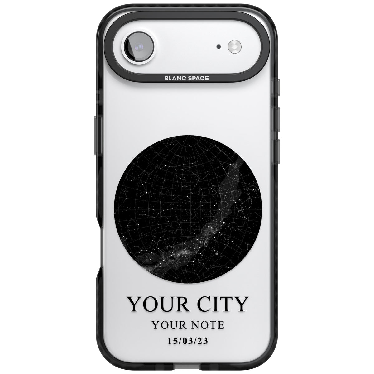 Personalised Star Map iPhone Air Impact Black Phone Case front