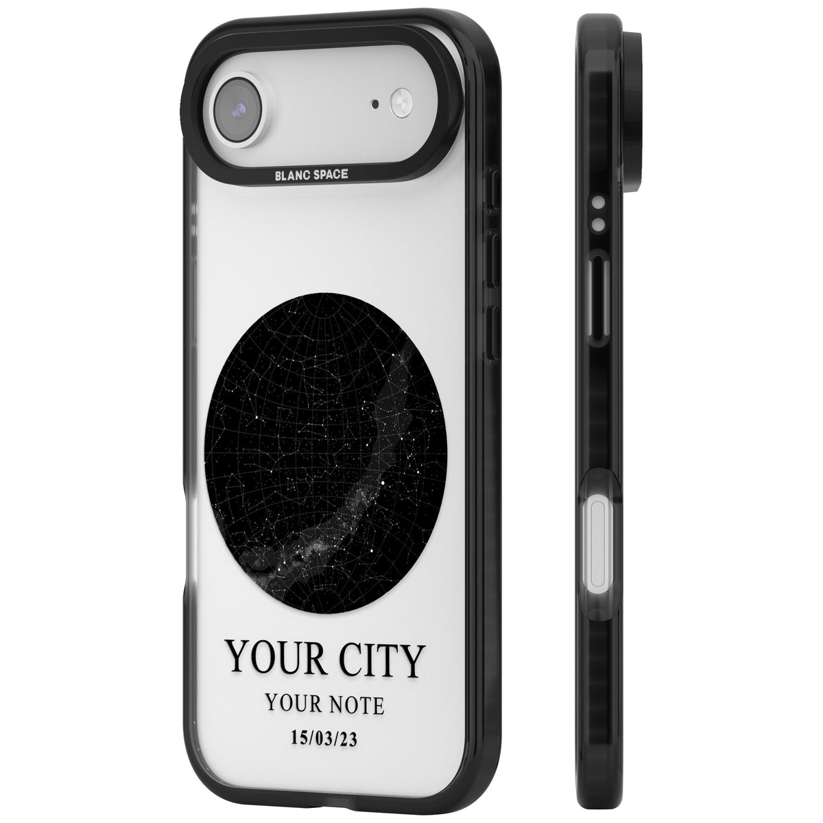 Personalised Star Map iPhone Air Impact Black Phone Case side