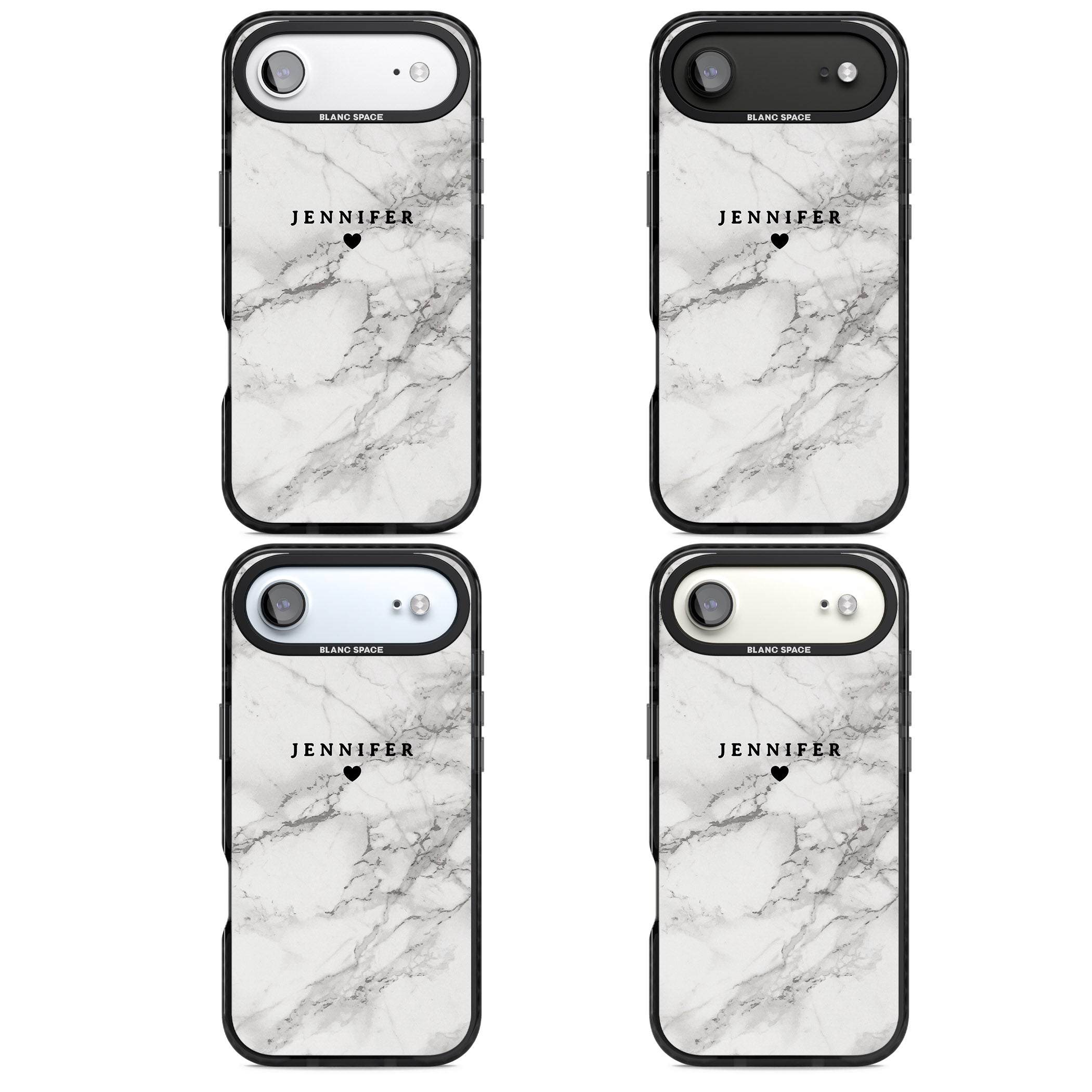 Personalised Classic Grey Marble iPhone 17 Air Impact Black Phone Case APT Impact Protection