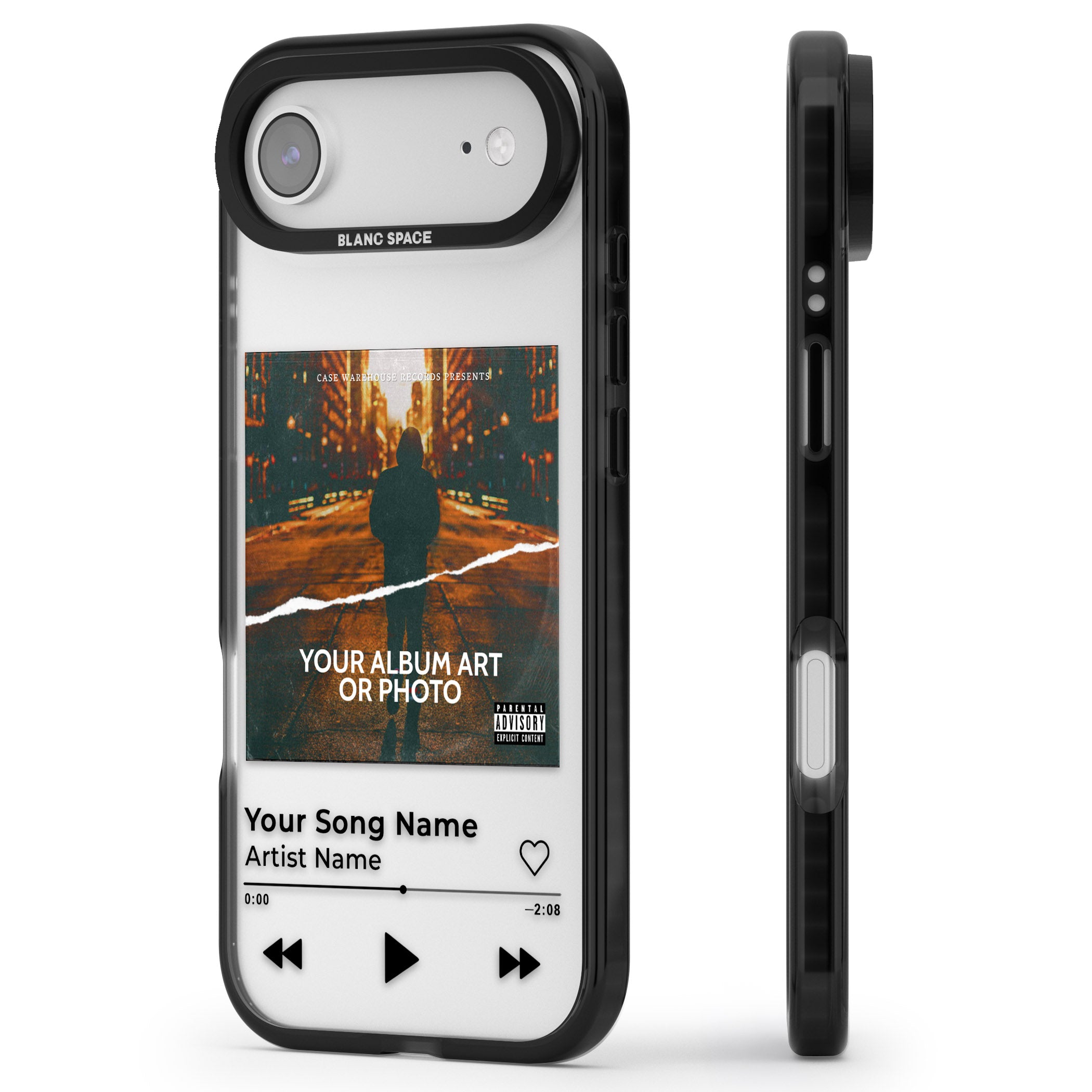 Personalised Album Art iPhone 17 Air Impact Black Phone Case Side Profile