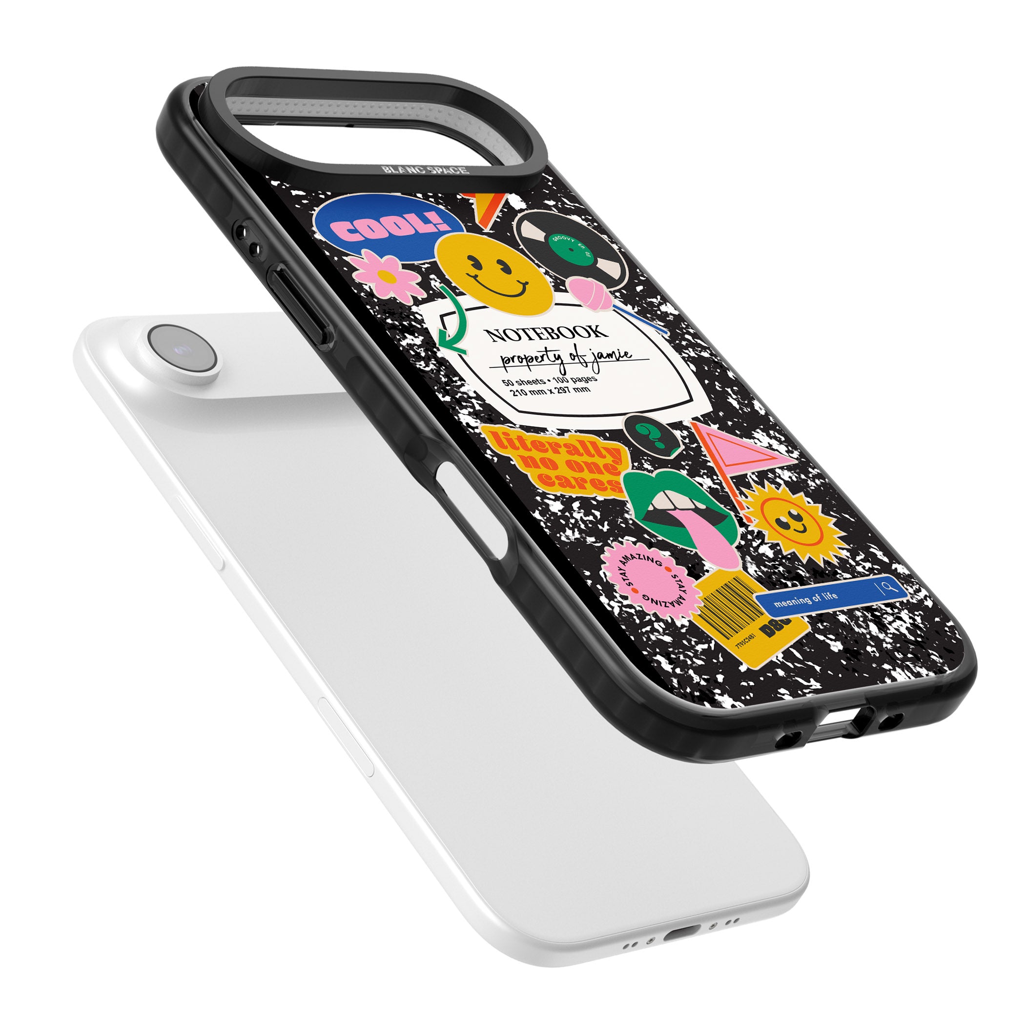 Personalised Quirky Notebook iPhone 17 Air Impact Black Phone Case Colours