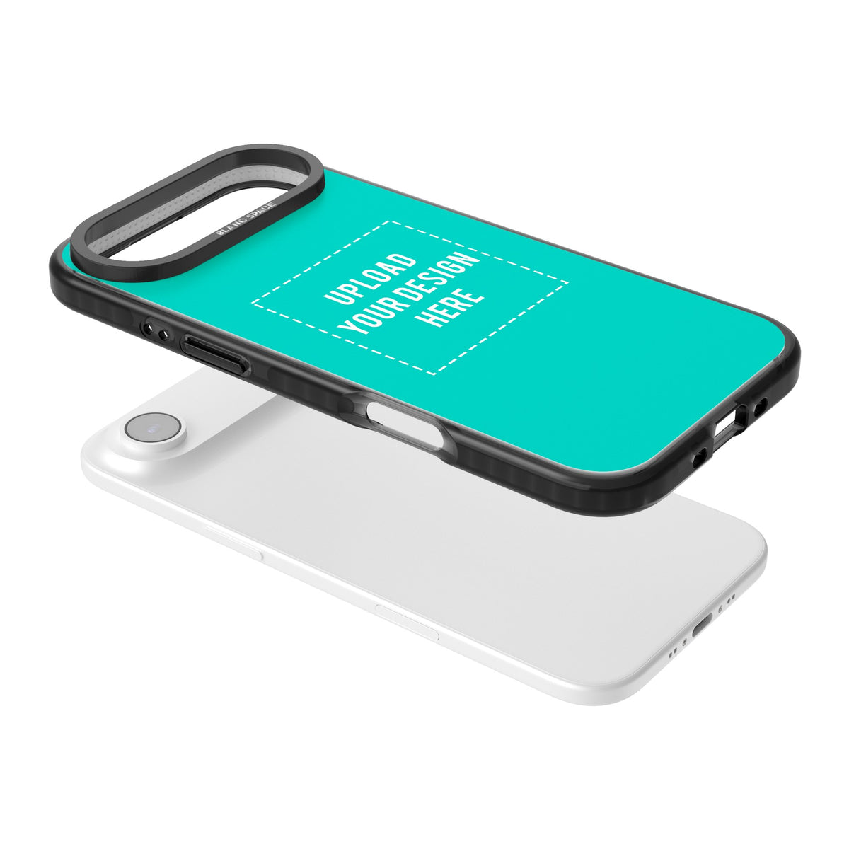 Personalised Your Own Design iPhone Air Impact Black Phone Case angled