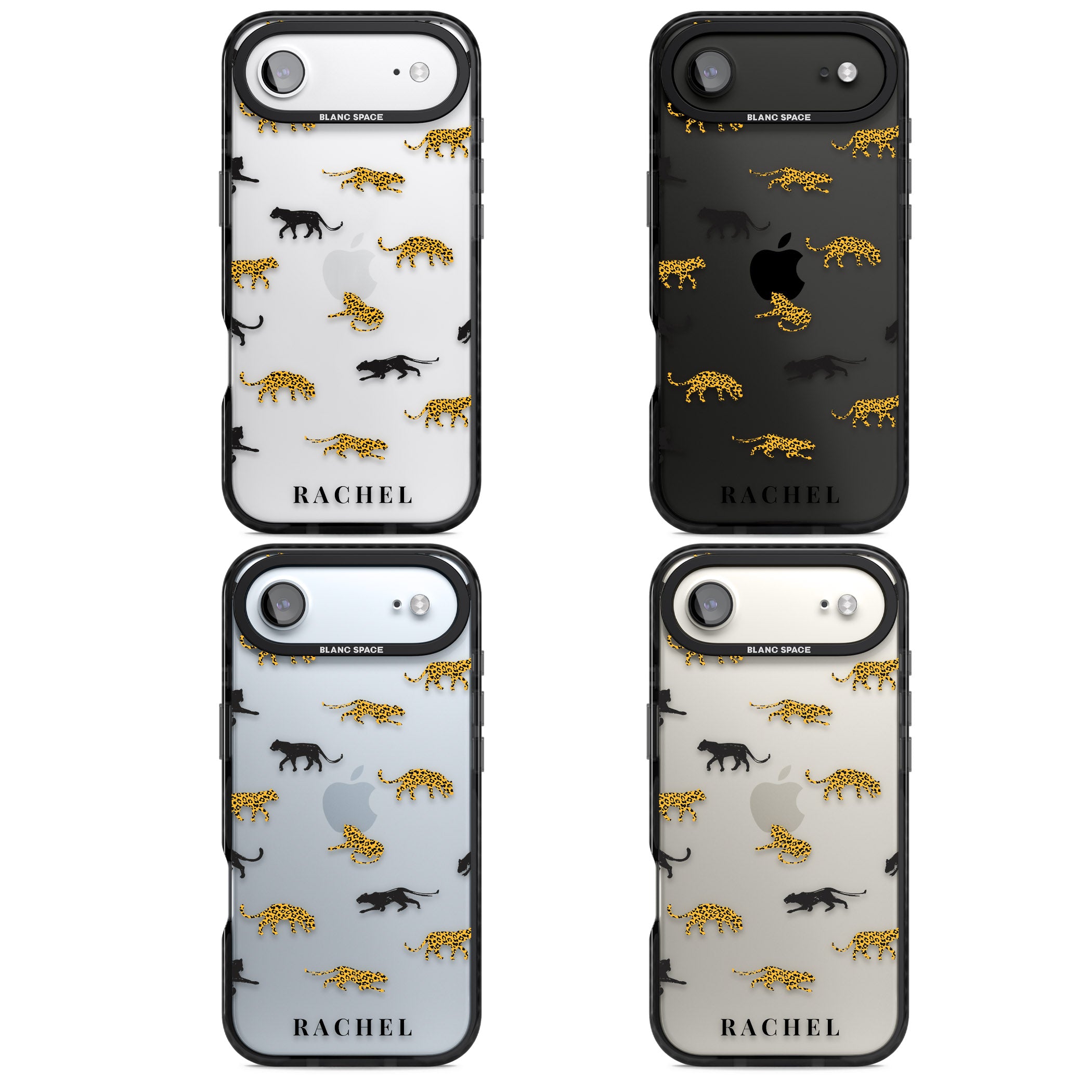 Personalised Jaguar Pattern iPhone 17 Air Impact Black Phone Case APT Impact Protection