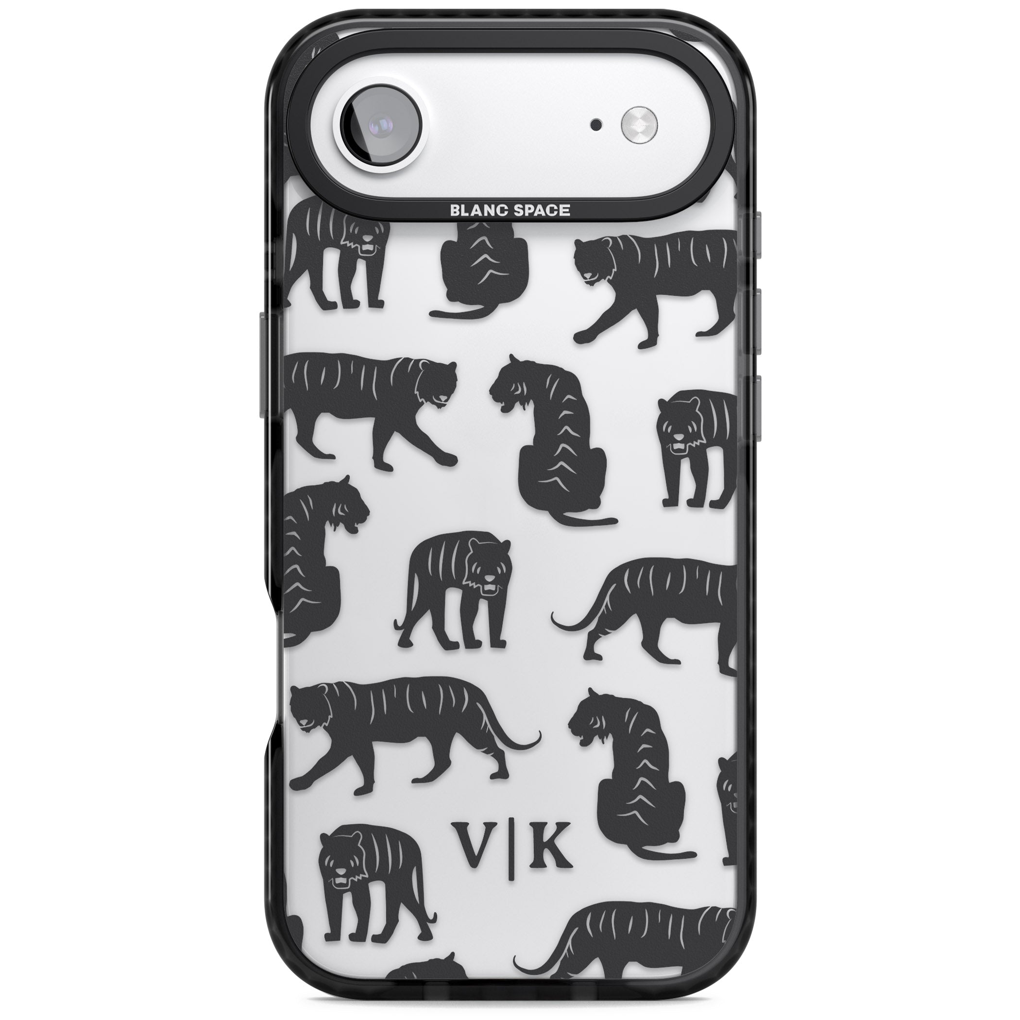 Personalised Tiger Silhouettes iPhone 17 Air Impact Black Phone Case