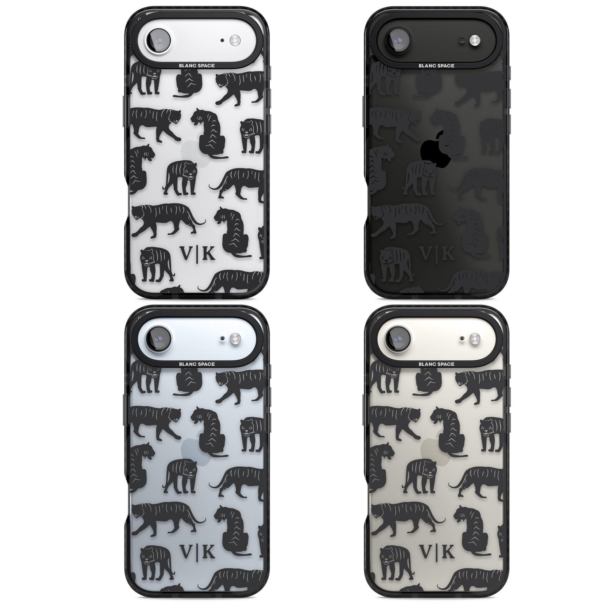 Personalised Tiger Silhouettes iPhone 17 Air Impact Black Phone Case APT Impact Protection