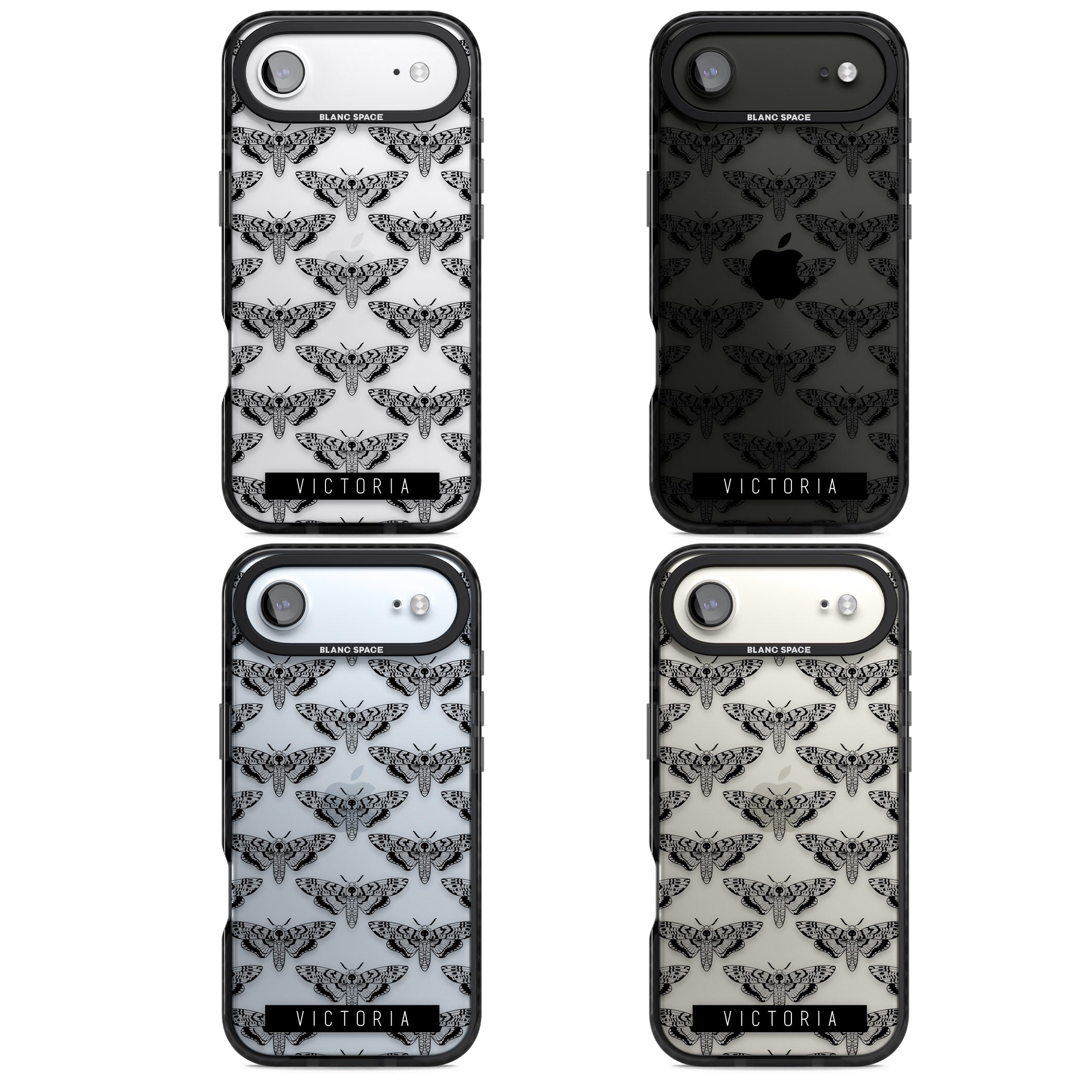 Personalised Hawk Moth Pattern iPhone 17 Air Impact Black Phone Case APT Impact Protection