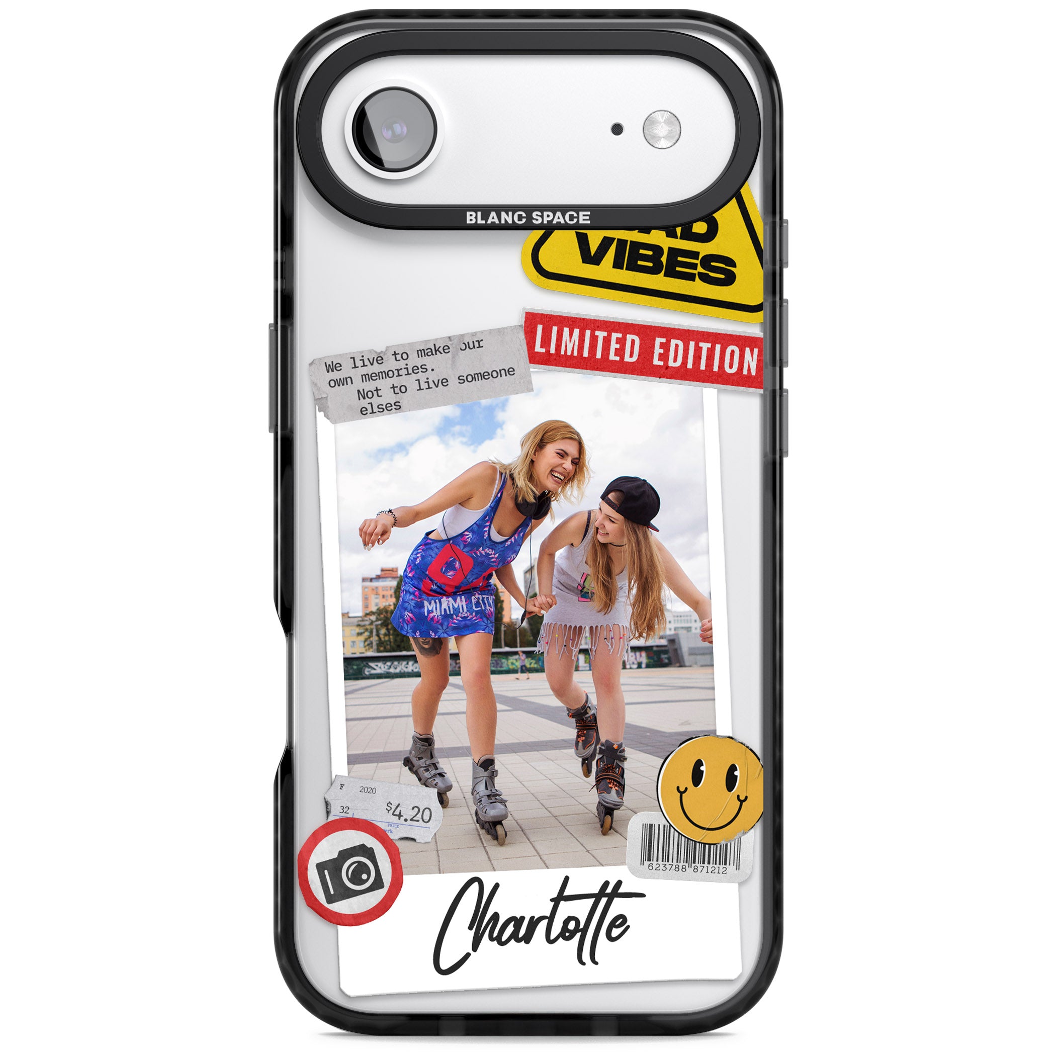 Personalised Sticker Mix Instant Photo iPhone 17 Air Impact Black Phone Case