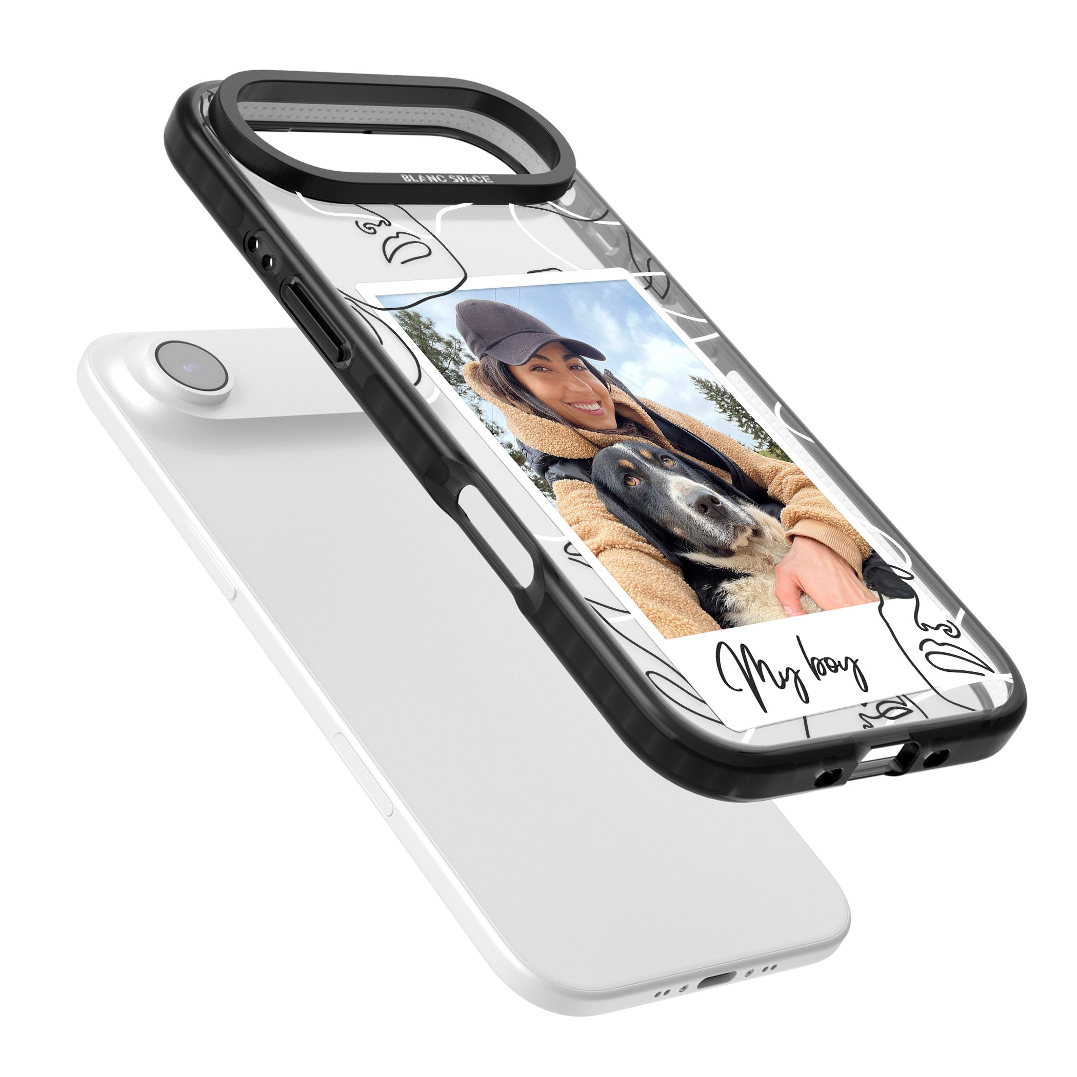 Personalised Abstract Faces Instant Photo iPhone 17 Air Impact Black Phone Case Colours