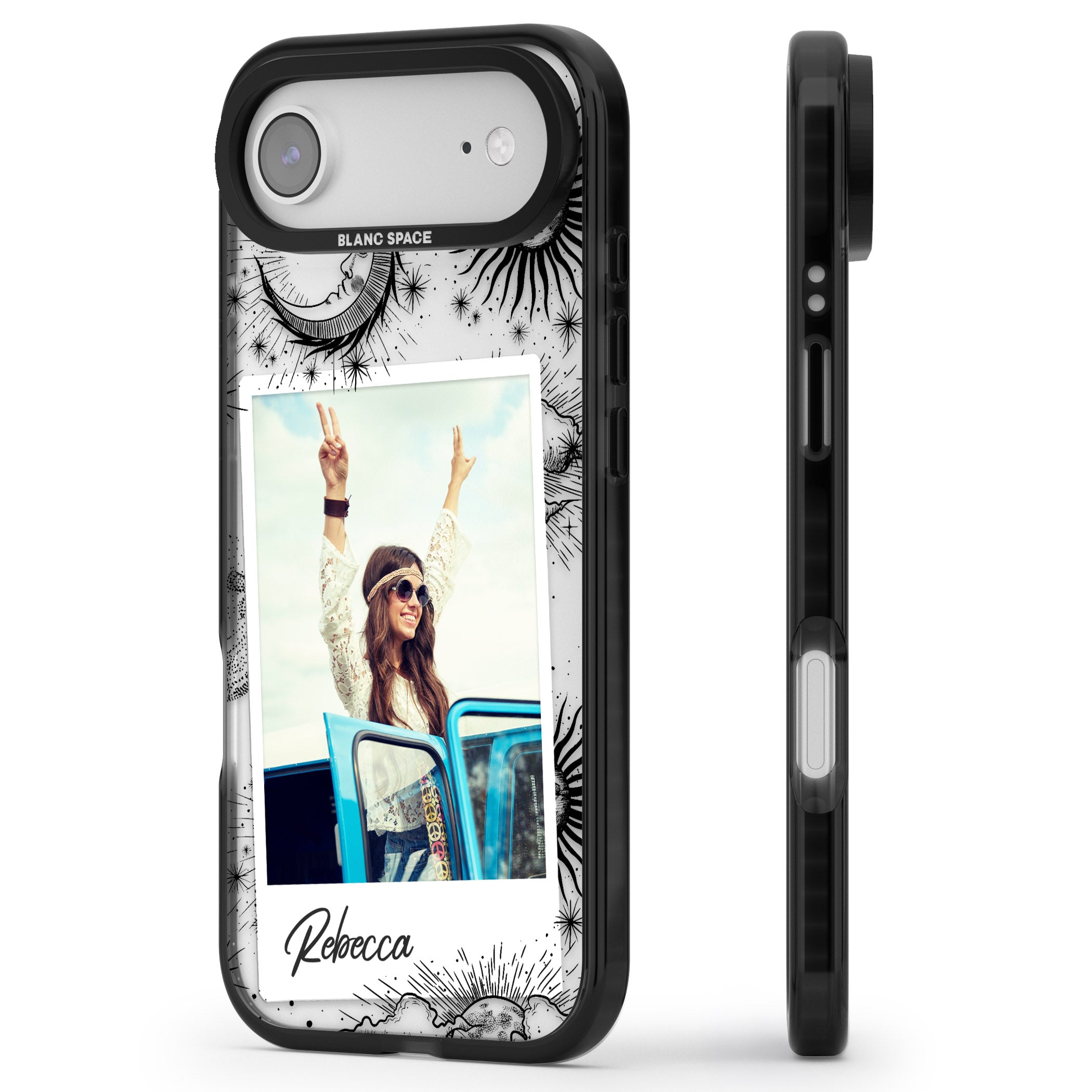 Personalised Astrology Instant Photo iPhone 17 Air Impact Black Phone Case Side Profile